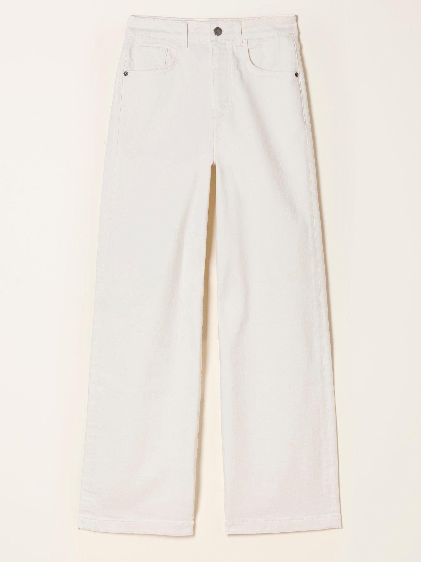 Image 6 of 6 of FatFace Welling Wide Leg Jea - Ecru