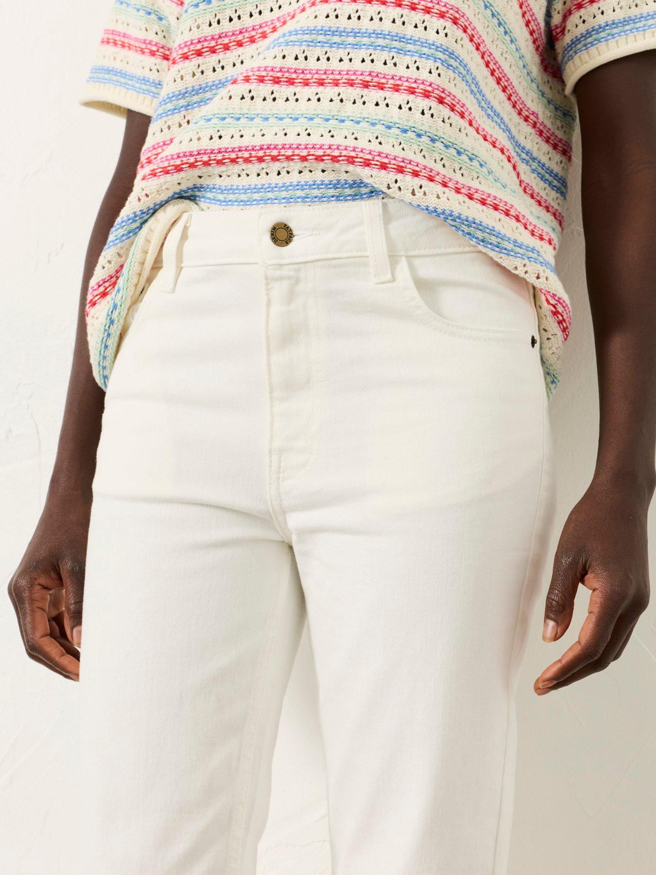 Image 4 of 6 of FatFace Whitby Capri Jean - White