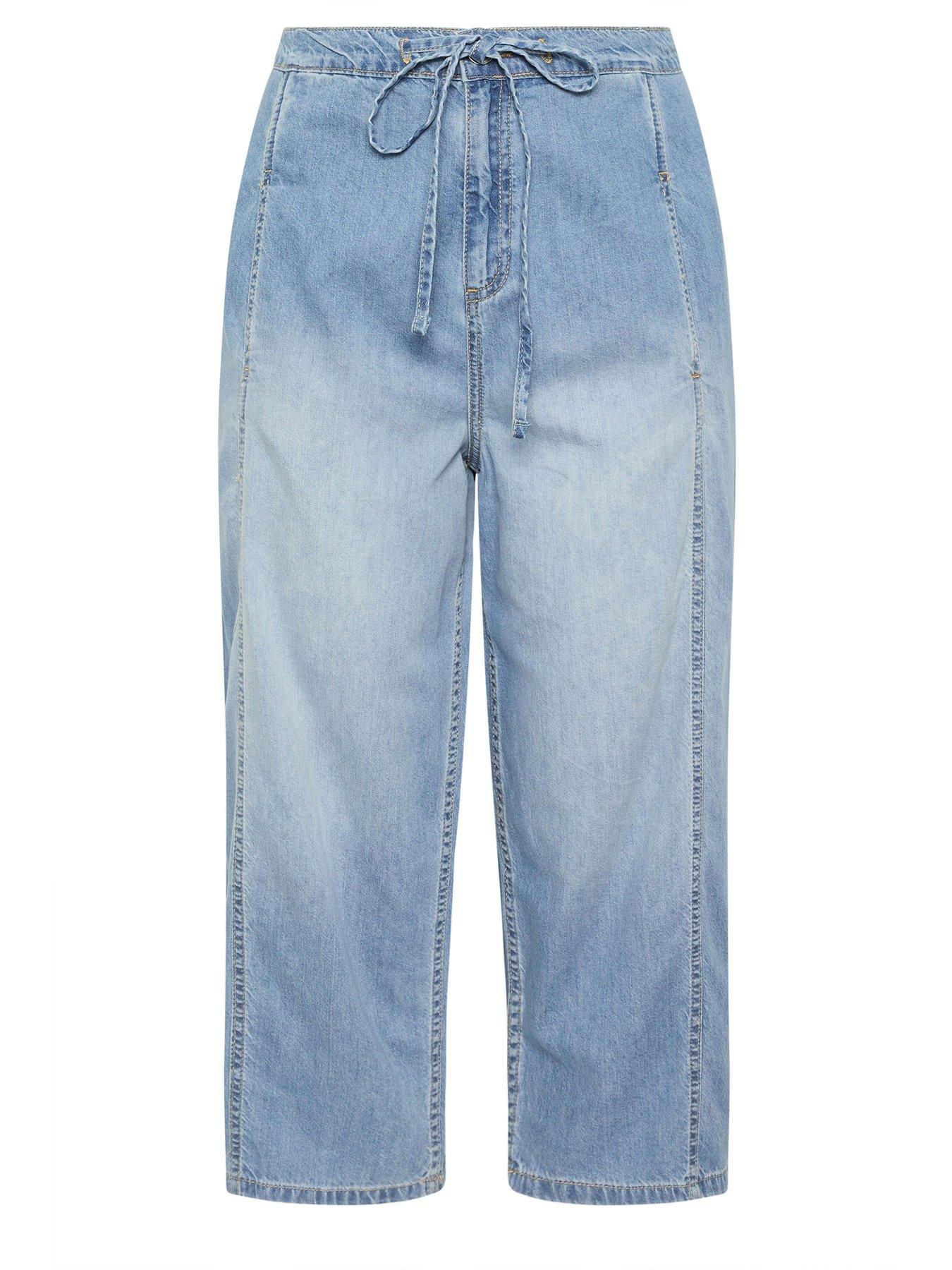 Image 5 of 5 of Yours Curve Crop Barrel Leg Jean - Blue