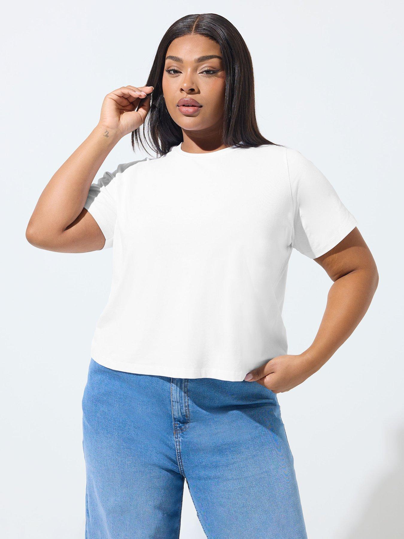Yours Curve Stretch T-Shirt - White