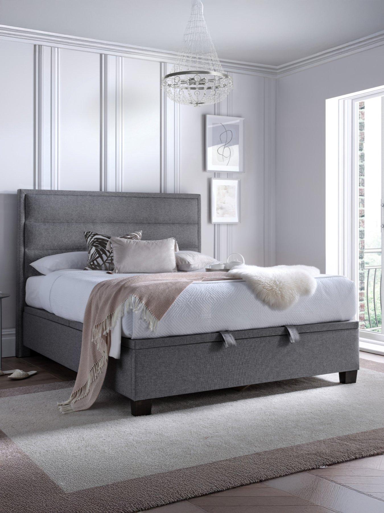 The Very Collection Sigrid End Lift Up Storage Ottoman With Airsprung Mattress Options (Buy  &  SAVE!) - Grey