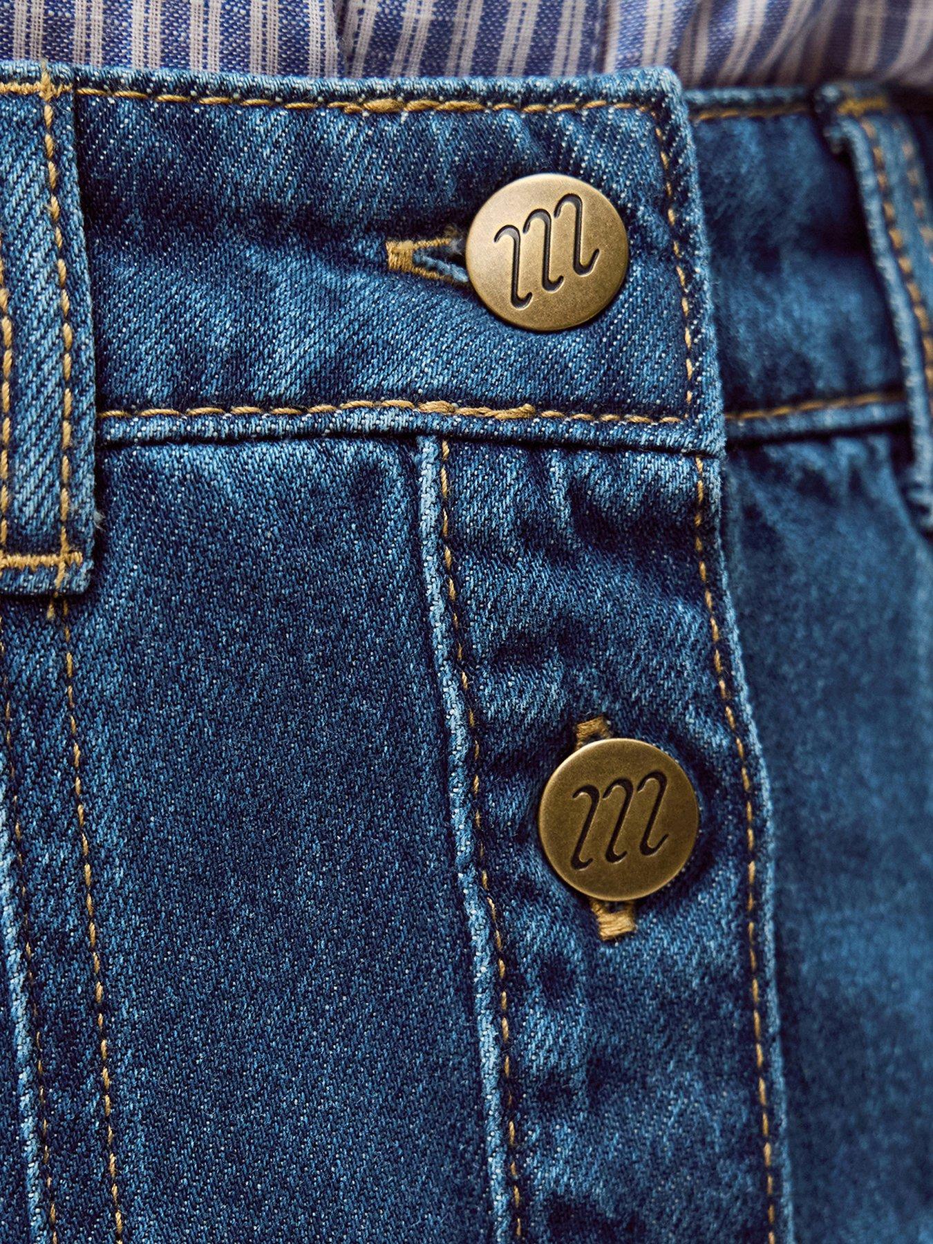 Image 5 of 5 of Monsoon Tamsin Button Denim Midi Skirt - Blue
