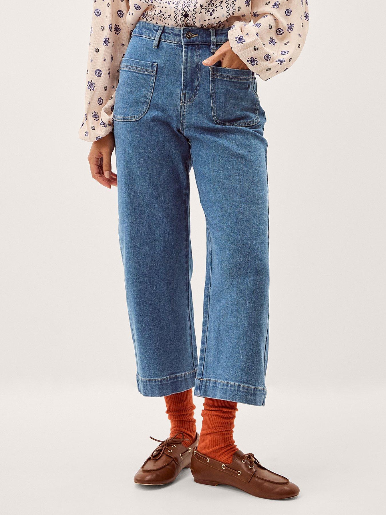 Monsoon Arlo Cropped Jeans - Cream