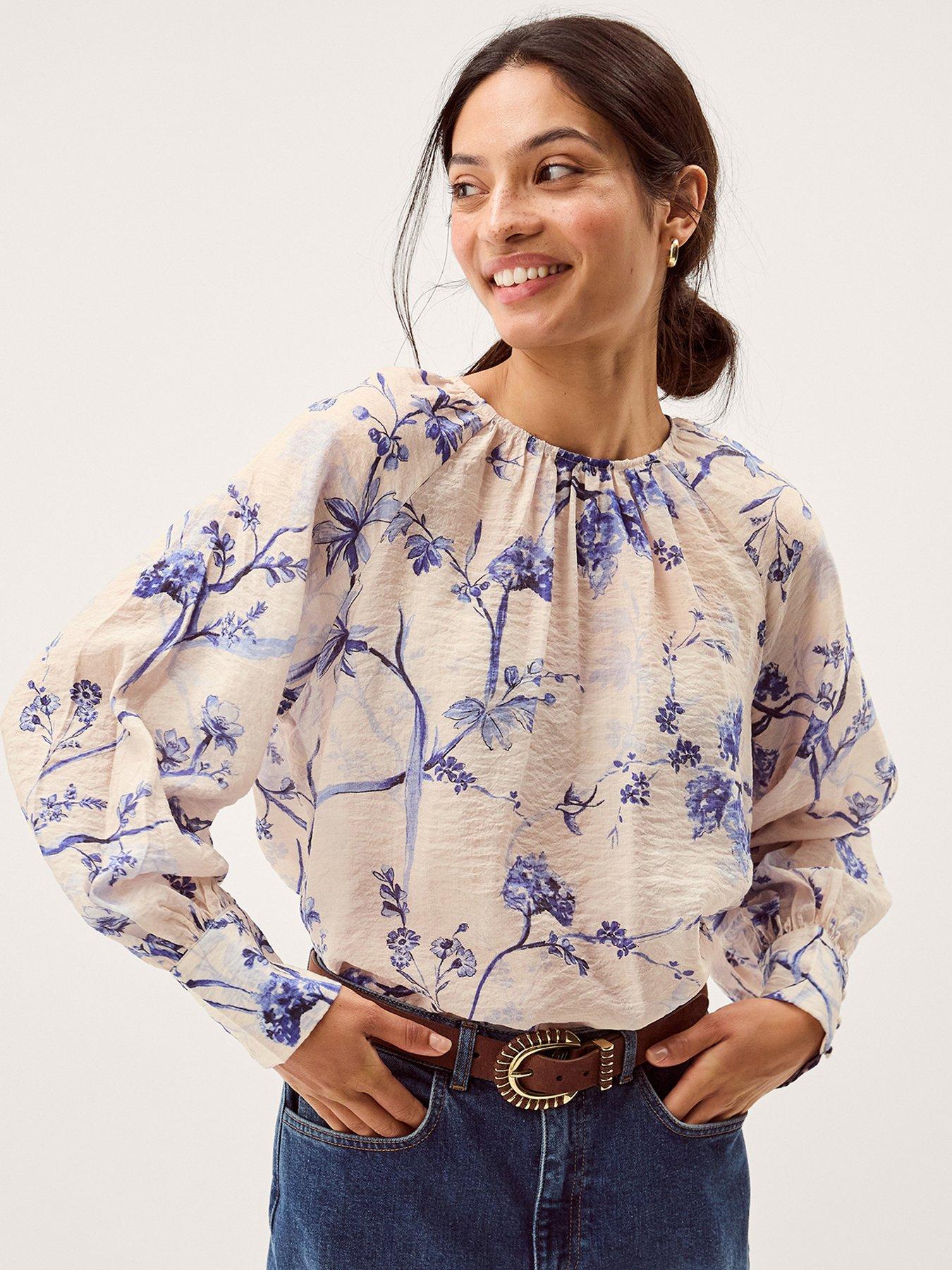 Monsoon Jada Print Blouse - Pink