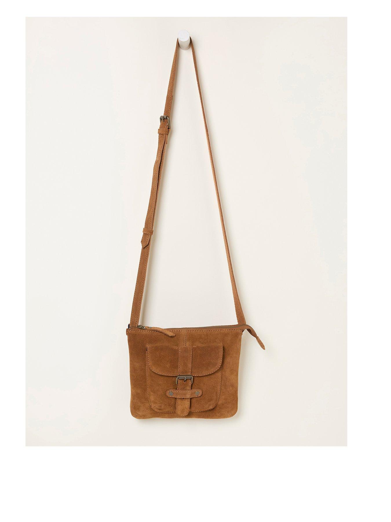FatFace Libby Suede Crossbody Bag - Tan Brown