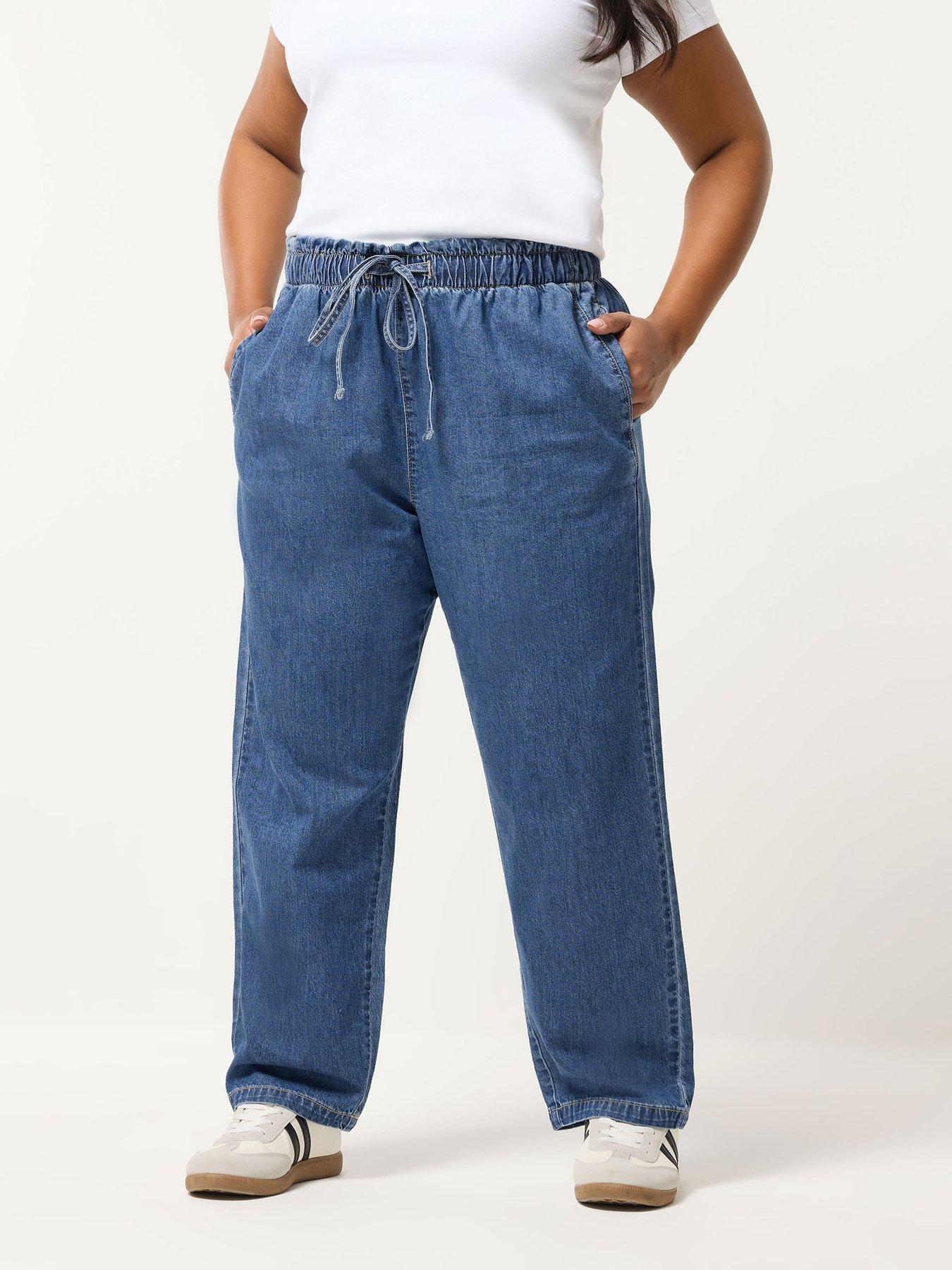Image 1 of 5 of Yours Curve Paperbag Straight Leg Jean