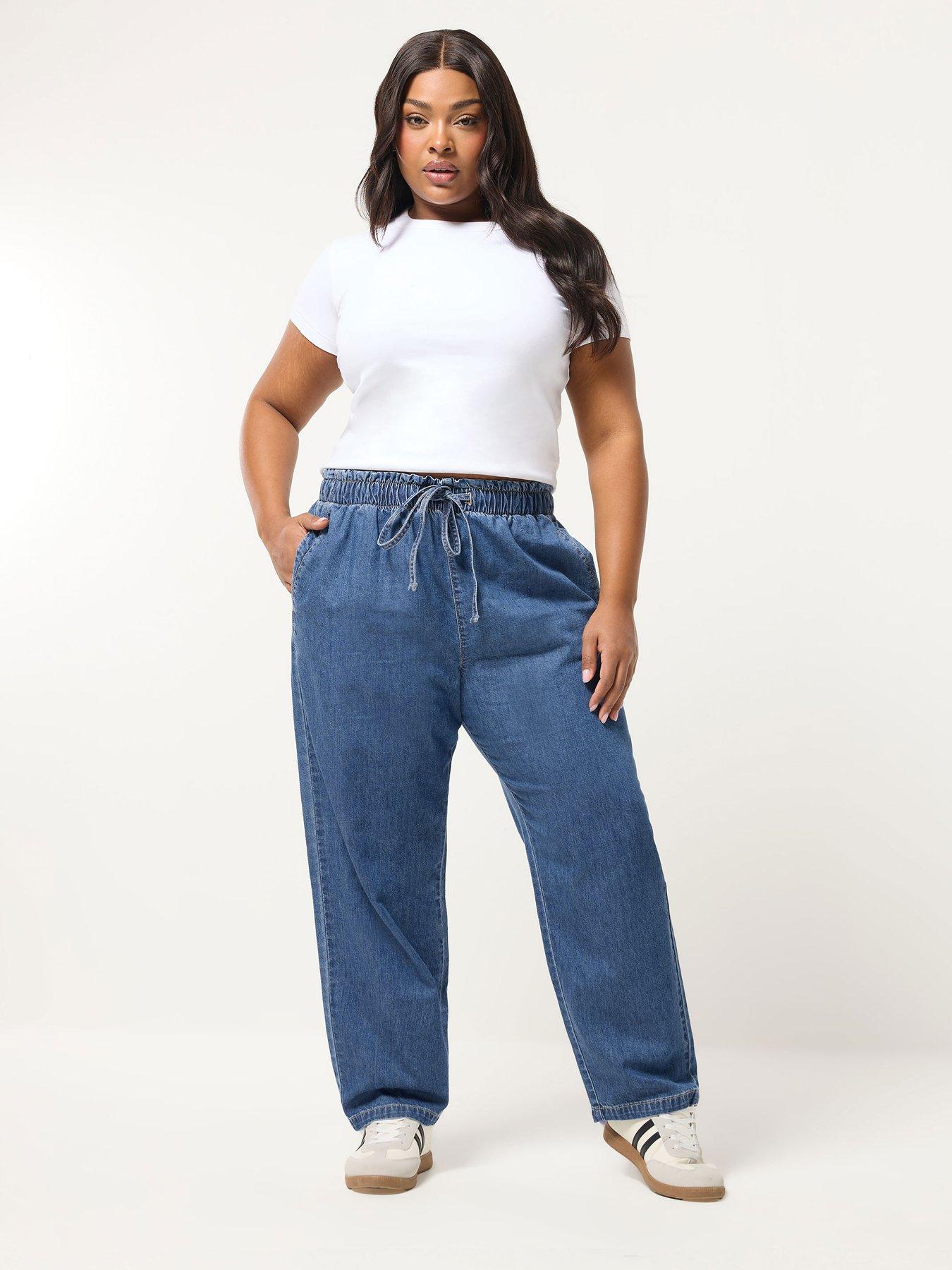 Image 3 of 5 of Yours Curve Paperbag Straight Leg Jean