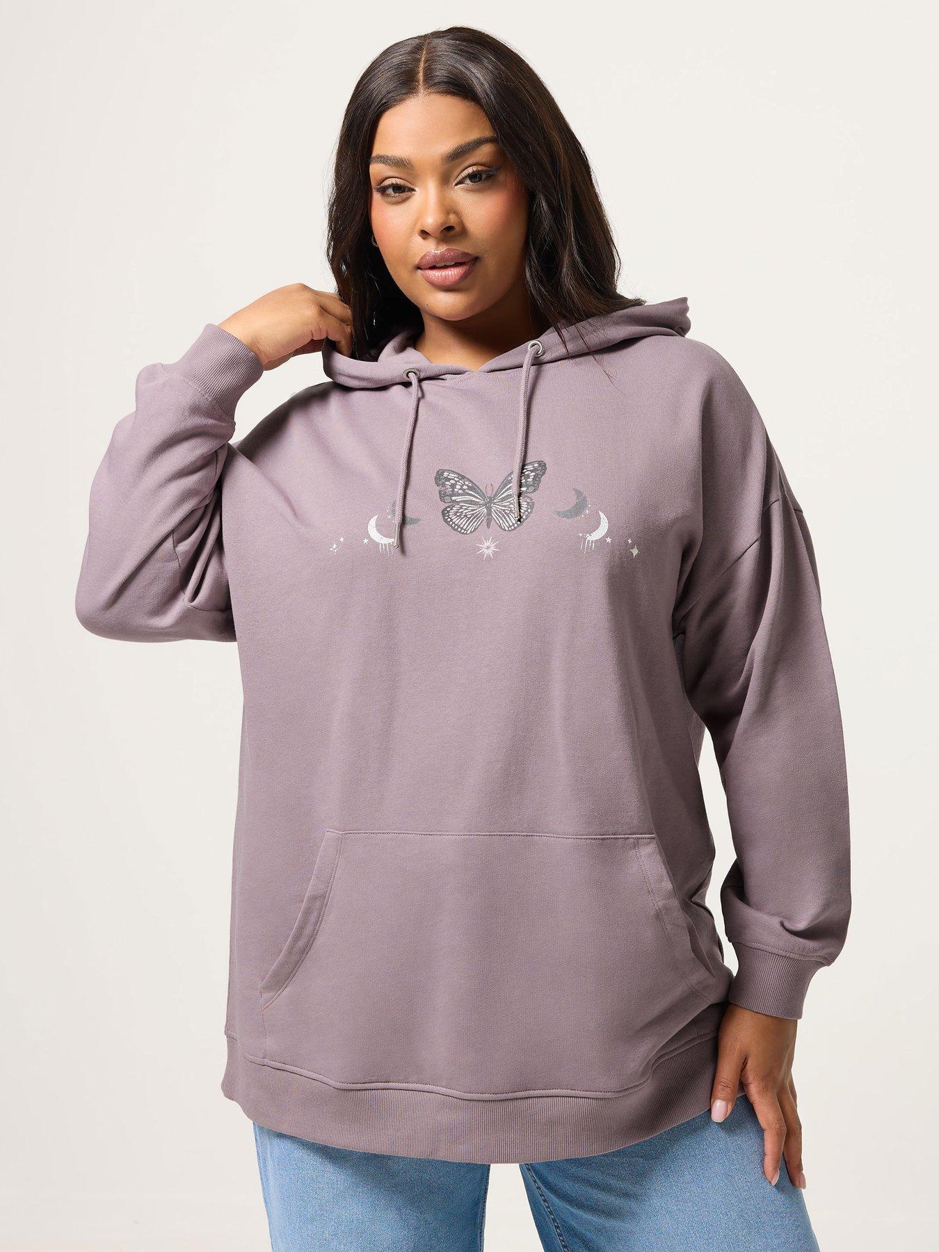 Image 1 of 6 of Yours Curve Celestial Hoodie - Purple