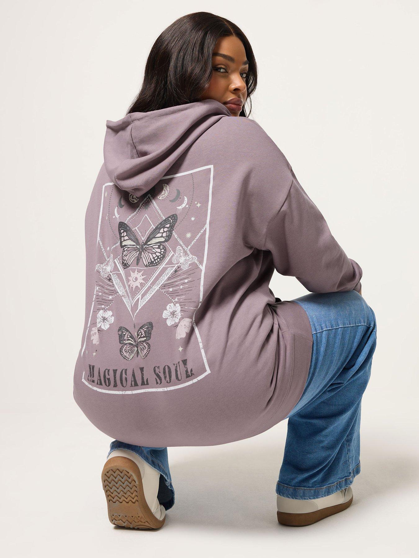 Image 4 of 6 of Yours Curve Celestial Hoodie - Purple