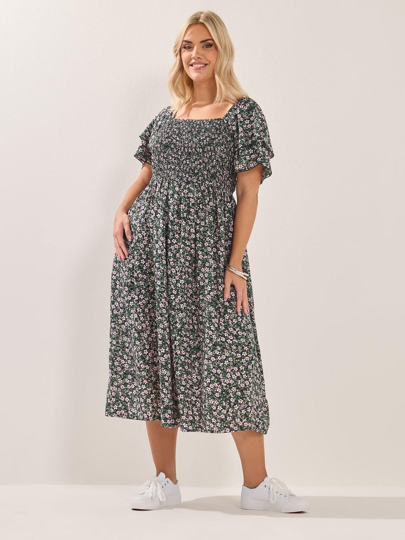 Yours Curve Shirred Midaxi Dress