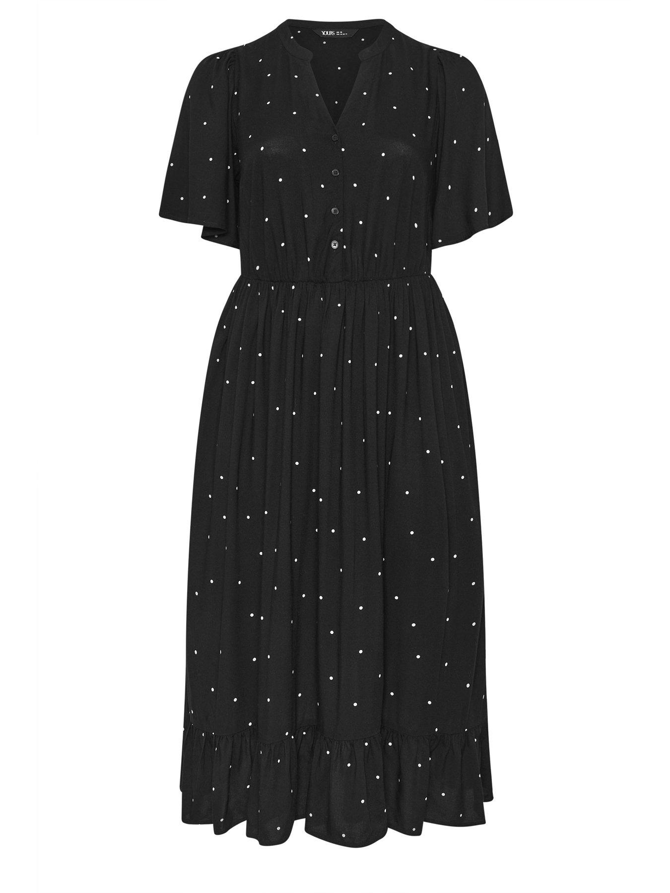 Image 5 of 5 of Yours Curve Half Placket Spot Dress