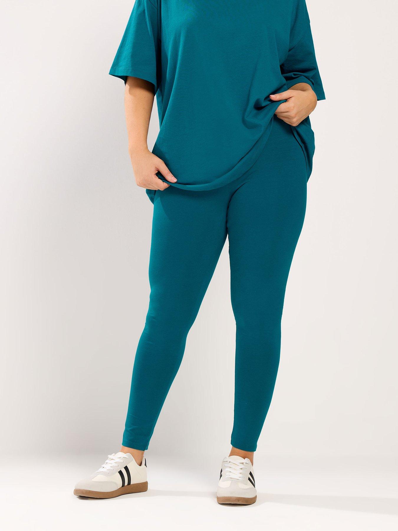 Yours Curve Cotton Elastane Legging - Blue