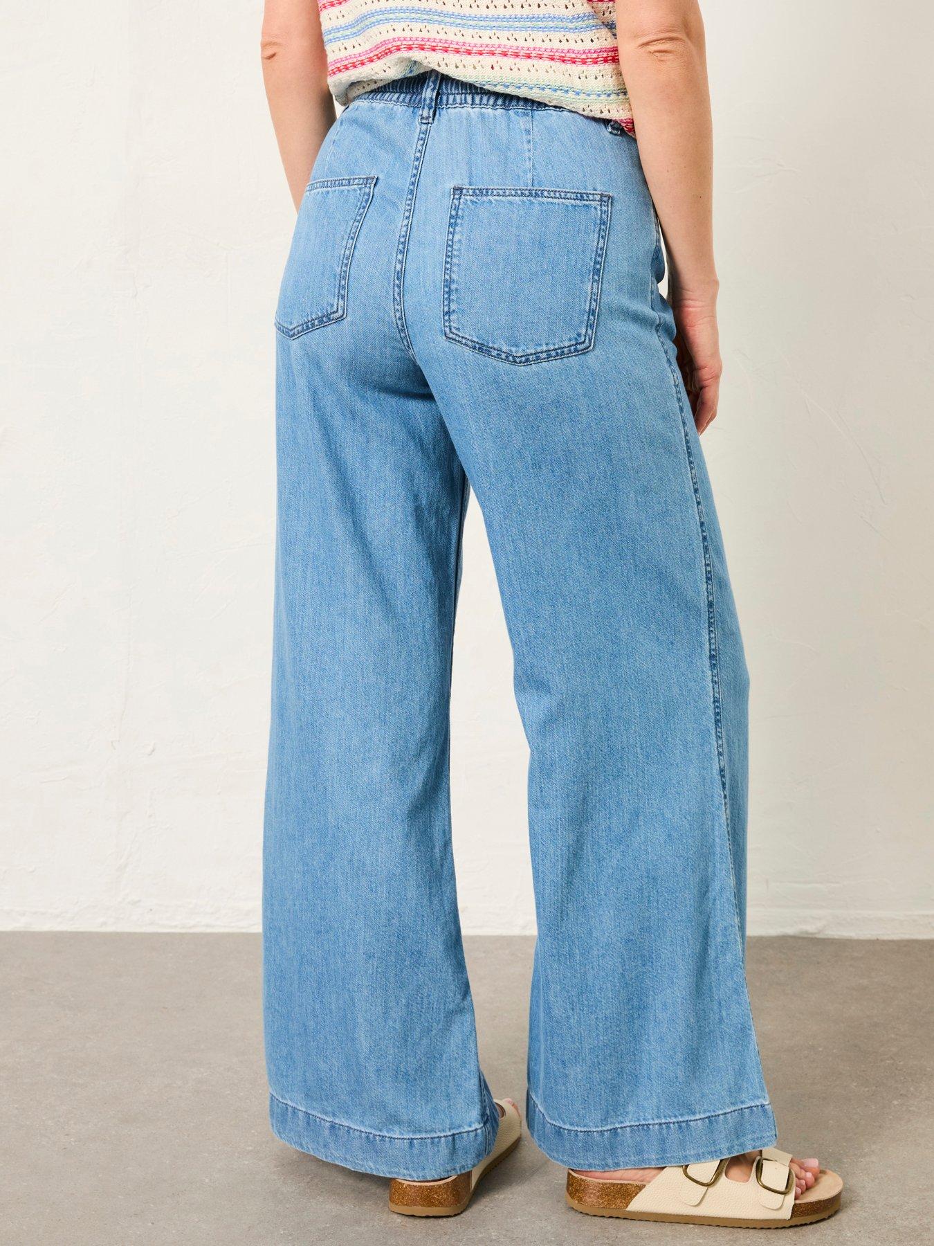 Image 2 of 7 of FatFace Amberley Wide Leg Jean - Denim Blue