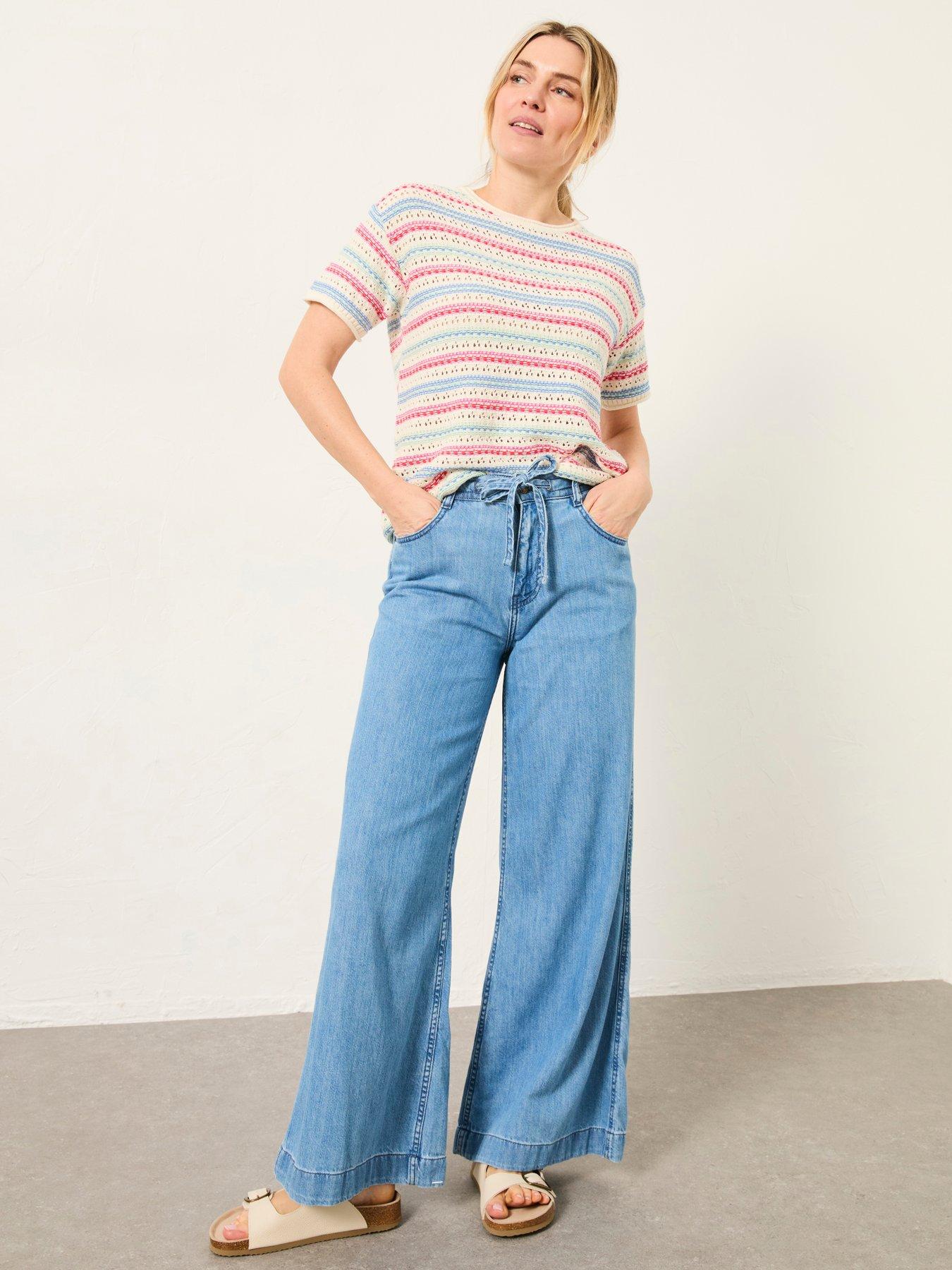 Image 3 of 7 of FatFace Amberley Wide Leg Jean - Denim Blue