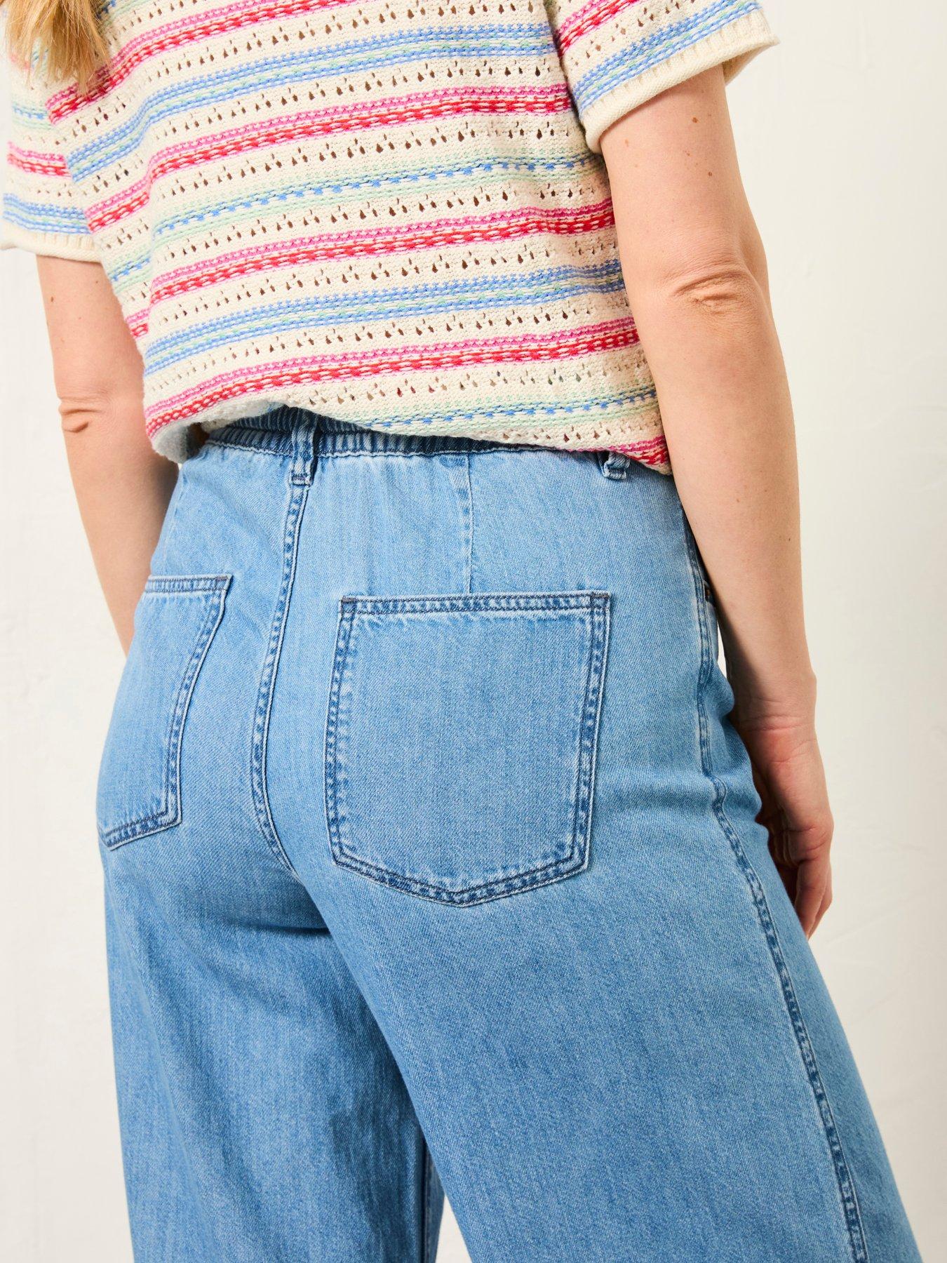 Image 5 of 7 of FatFace Amberley Wide Leg Jean - Denim Blue