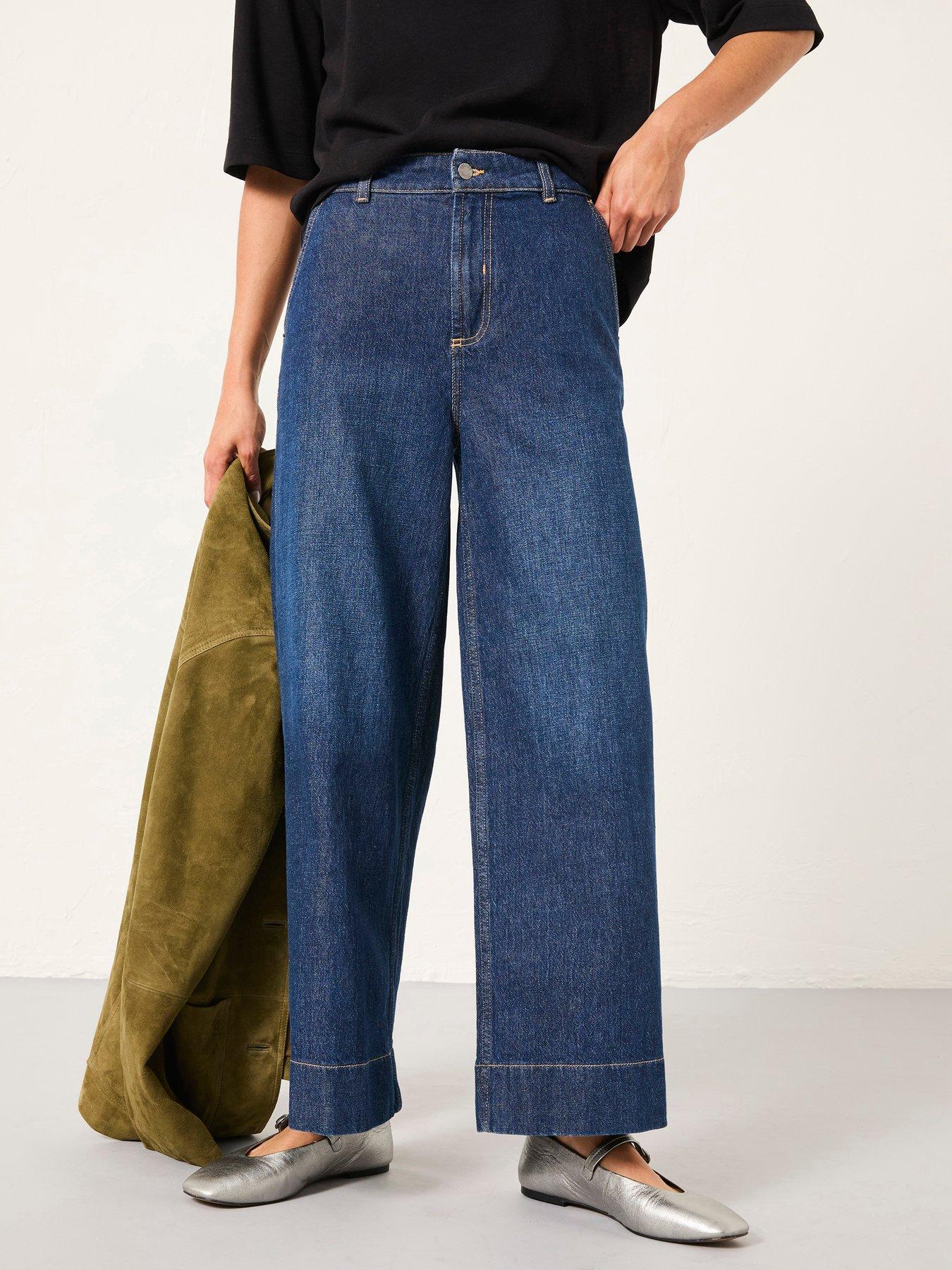 Fatface Hove Crop Denim Jeans - Dark Blue