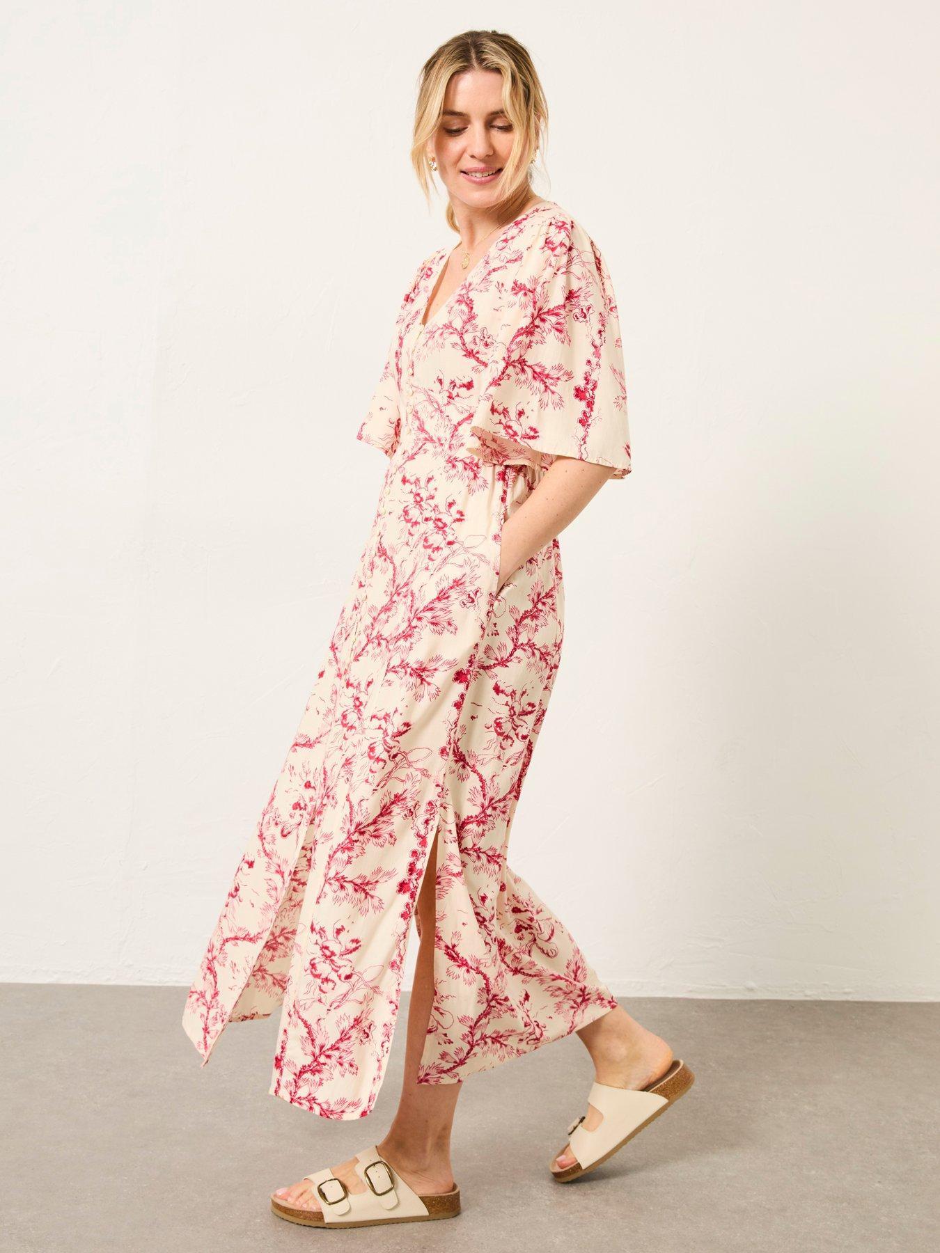Image 3 of 6 of FatFace Solene Bloom Midi Dr - Ivory