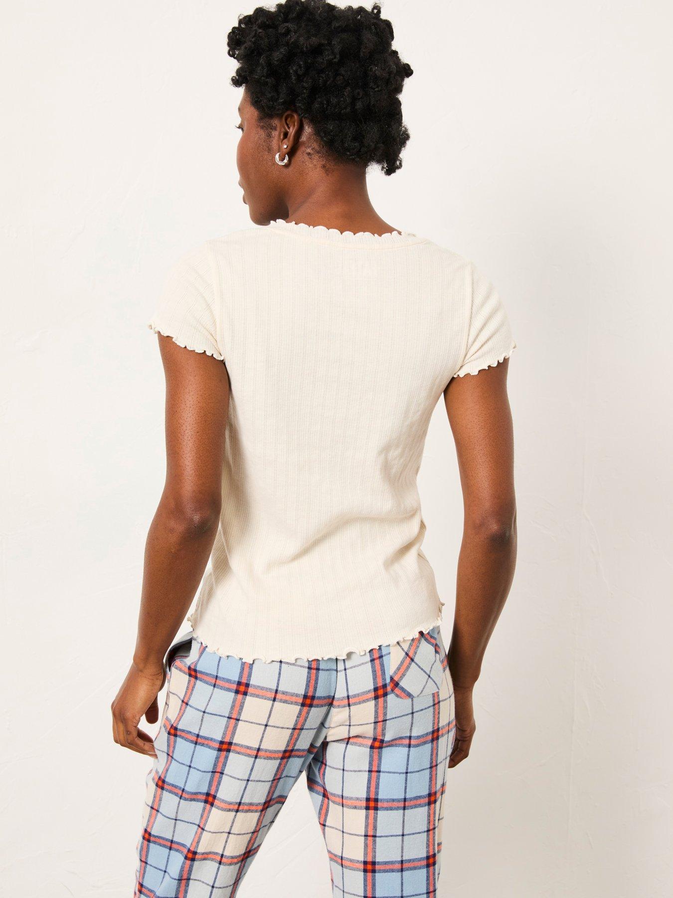 Image 2 of 5 of FatFace Chloe V Neck Top - Cream