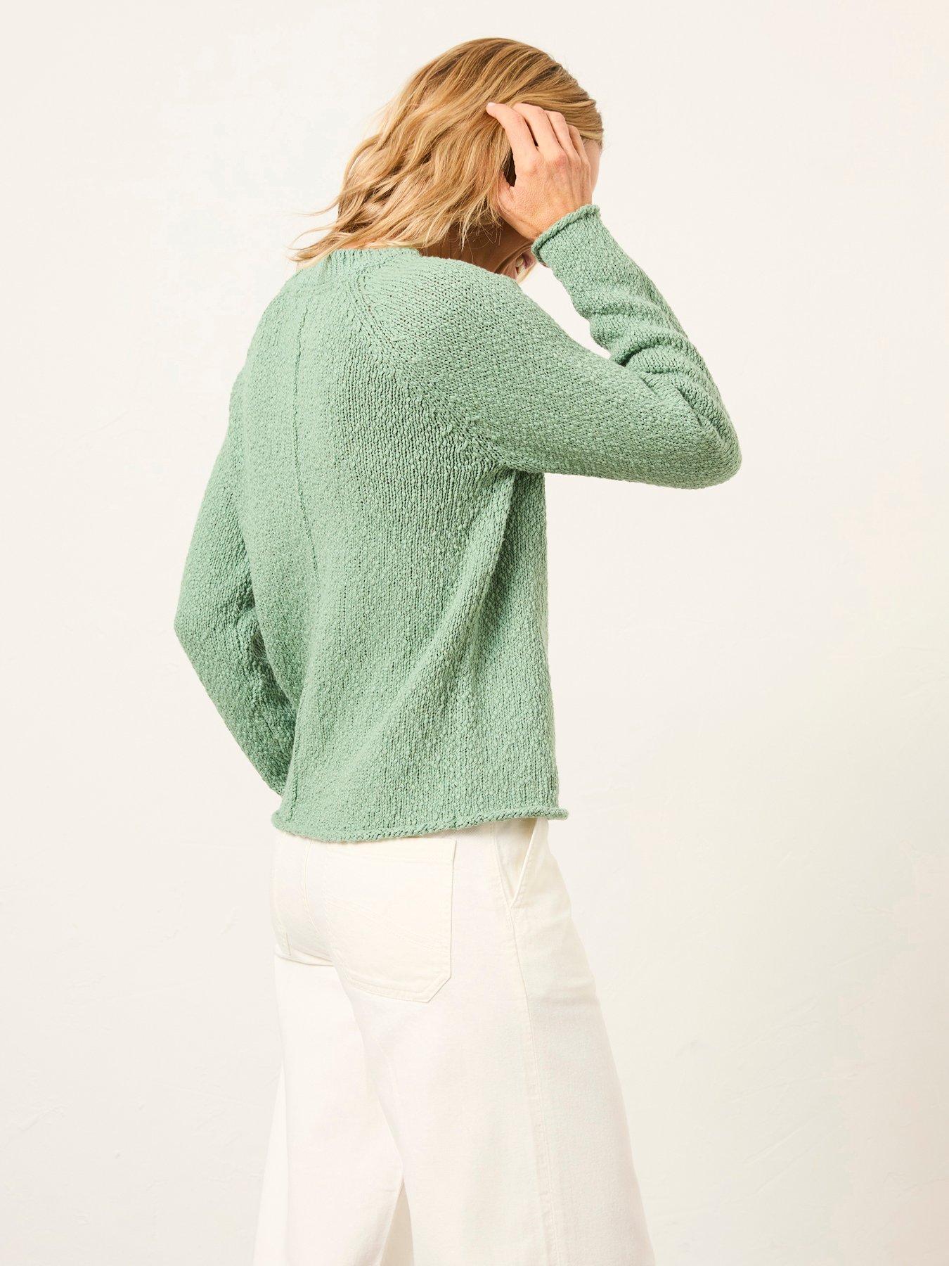 Image 2 of 5 of FatFace Sophia Knitted Slub Jumper - Green