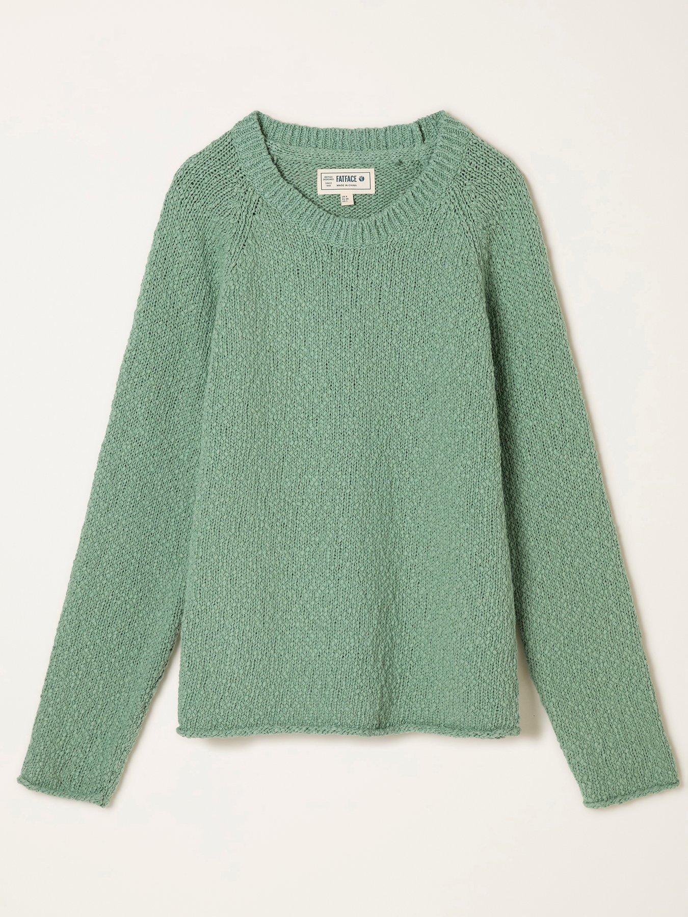 Image 5 of 5 of FatFace Sophia Knitted Slub Jumper - Green