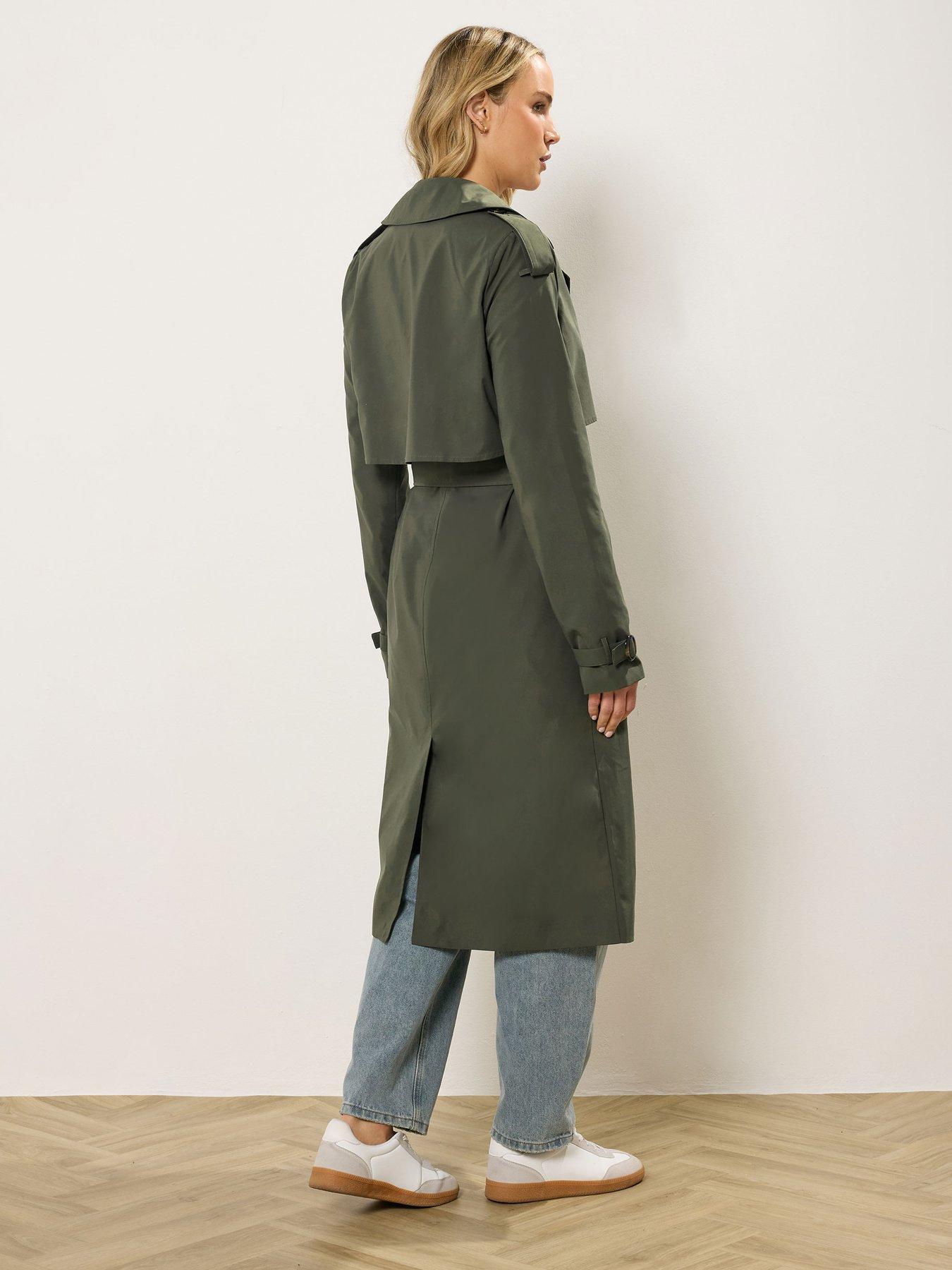 Image 2 of 5 of Long Tall Sally Tall Trench Coat - Khaki Green