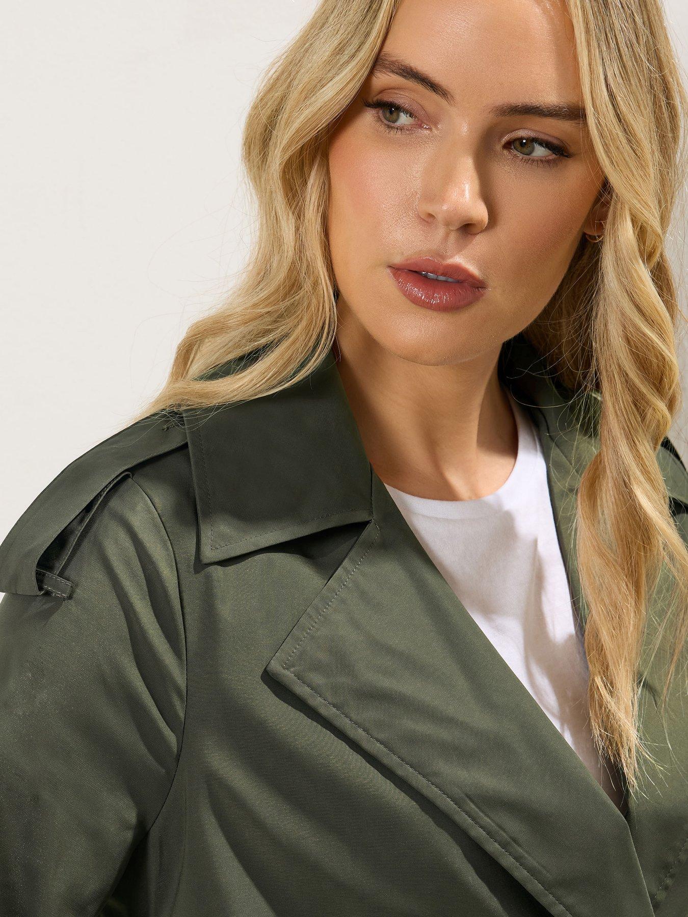 Image 4 of 5 of Long Tall Sally Tall Trench Coat - Khaki Green