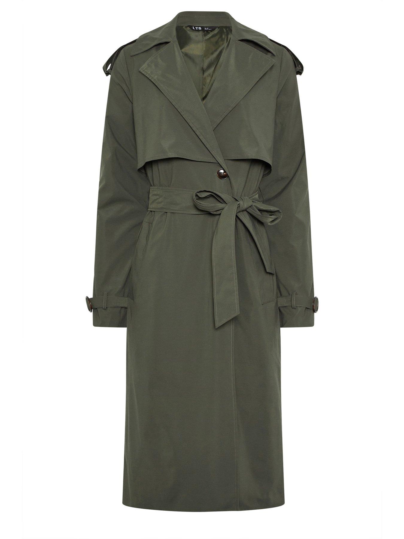 Image 5 of 5 of Long Tall Sally Tall Trench Coat - Khaki Green