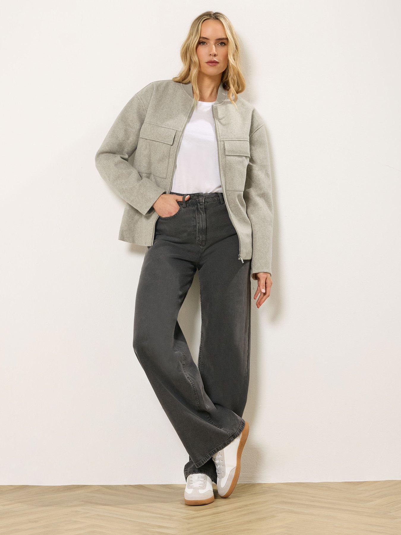 Image 3 of 6 of Long Tall Sally Cosy Brushed Bomber Jacket - Cream
