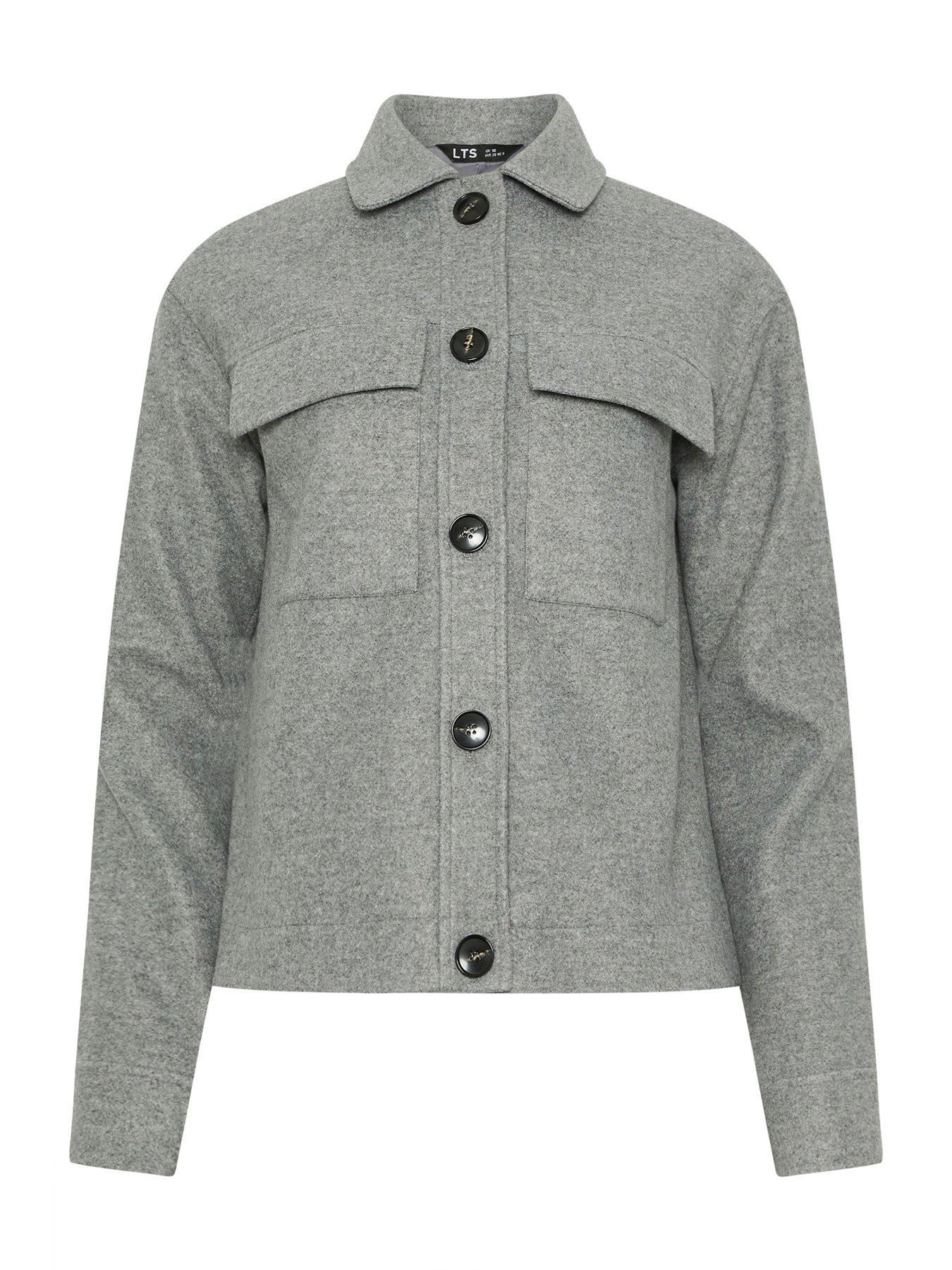 Image 2 of 2 of Long Tall Sally Tall Faux Wool Trucker Jacket - Grey