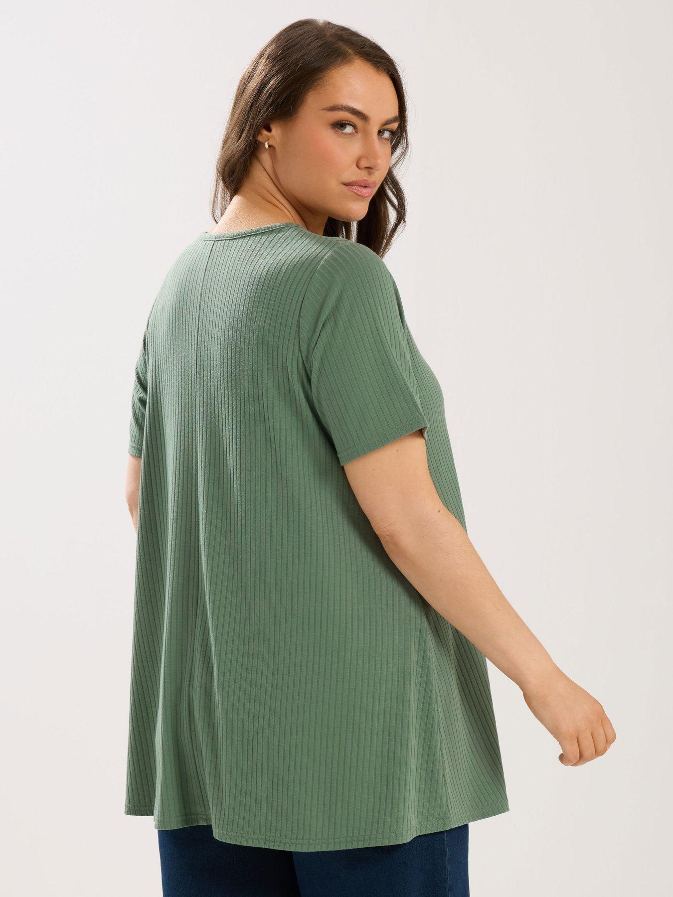 Image 2 of 5 of Yours Curve V Neck Rib Swing Top