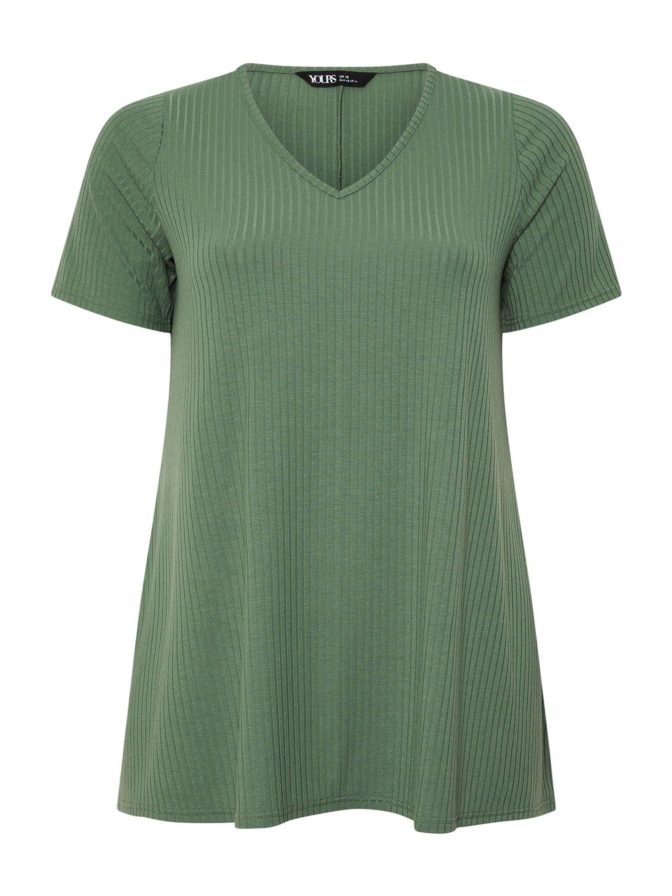 Image 5 of 5 of Yours Curve V Neck Rib Swing Top