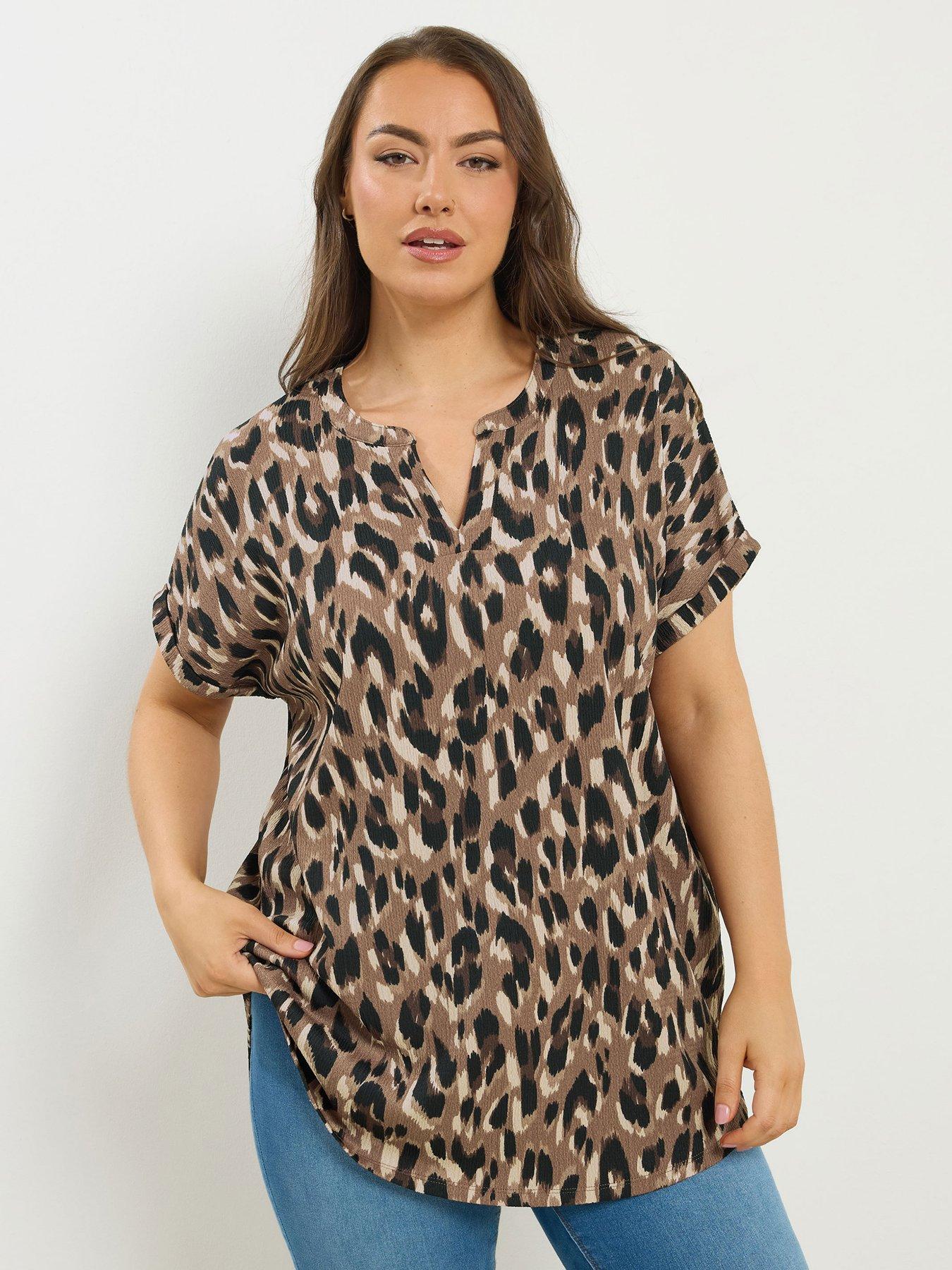 Yours Curve Grown On Notch Neck T-Shirt