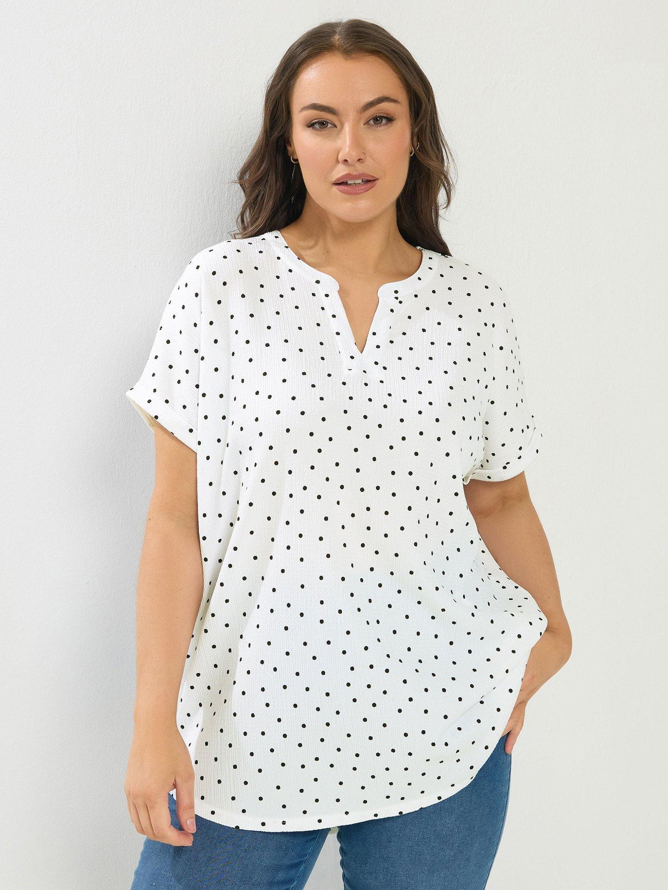 Yours Curve Grown On Notch Neck T-Shirt