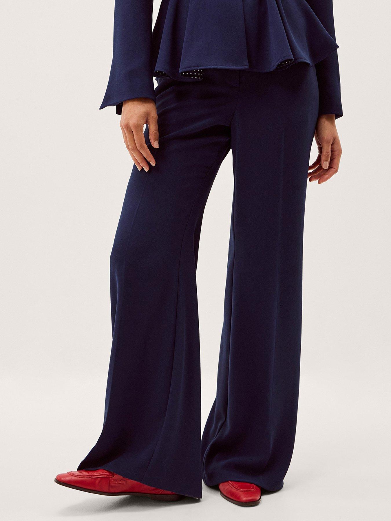 Monsoon Erin Flared Trousers - Navy