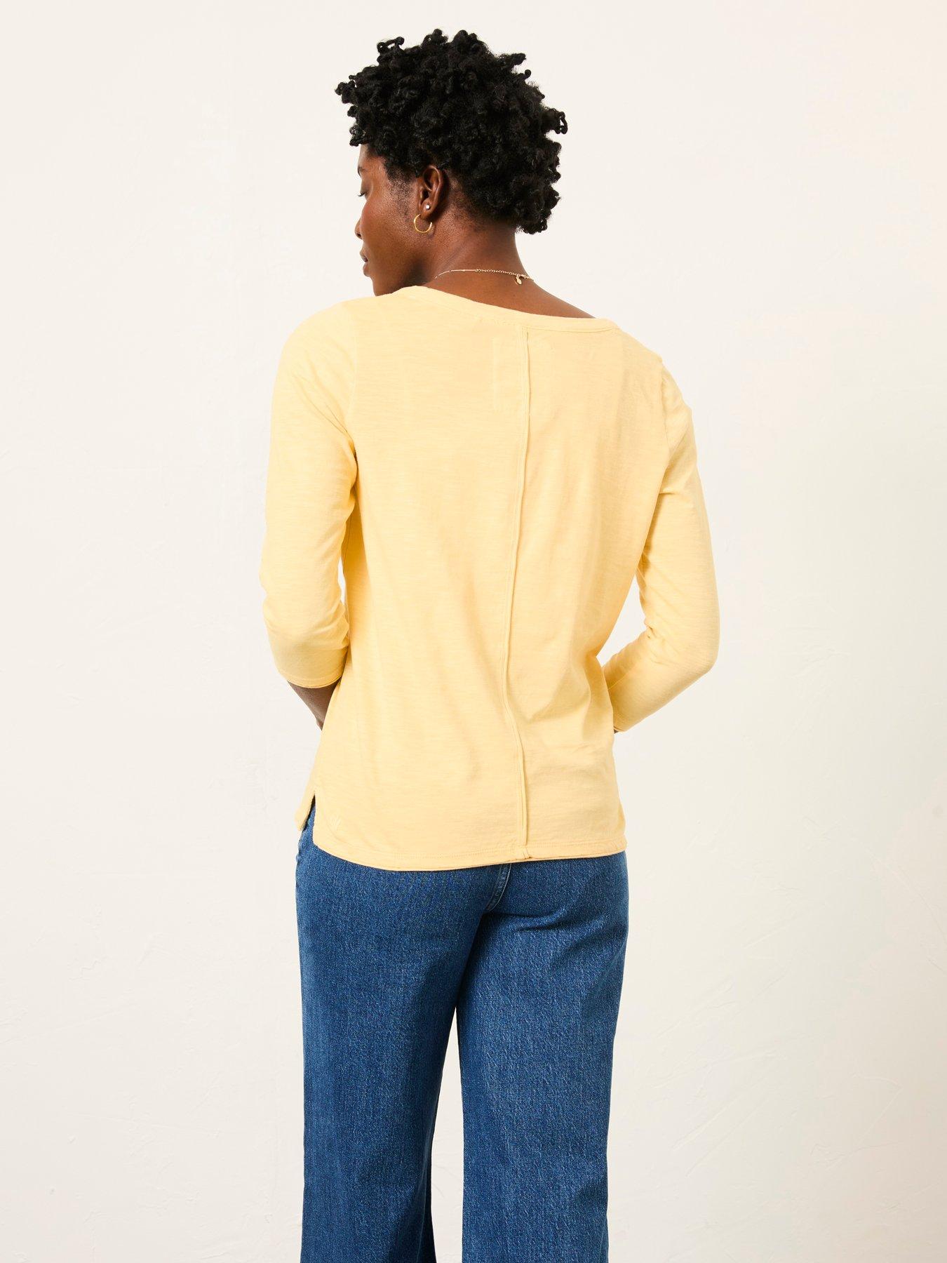 Image 2 of 5 of FatFace Aster 3/4 Sleeve T-Shirt - Yellow