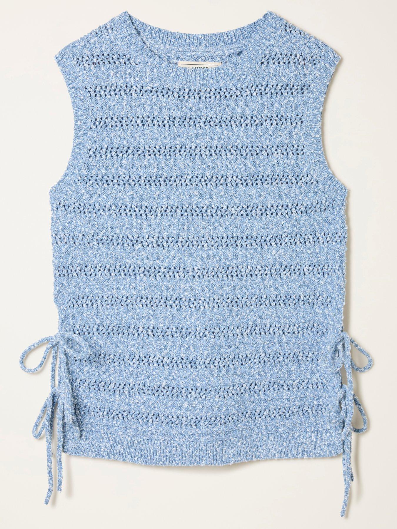 Image 6 of 6 of FatFace Willa Knitted Tank - Chambray Blue