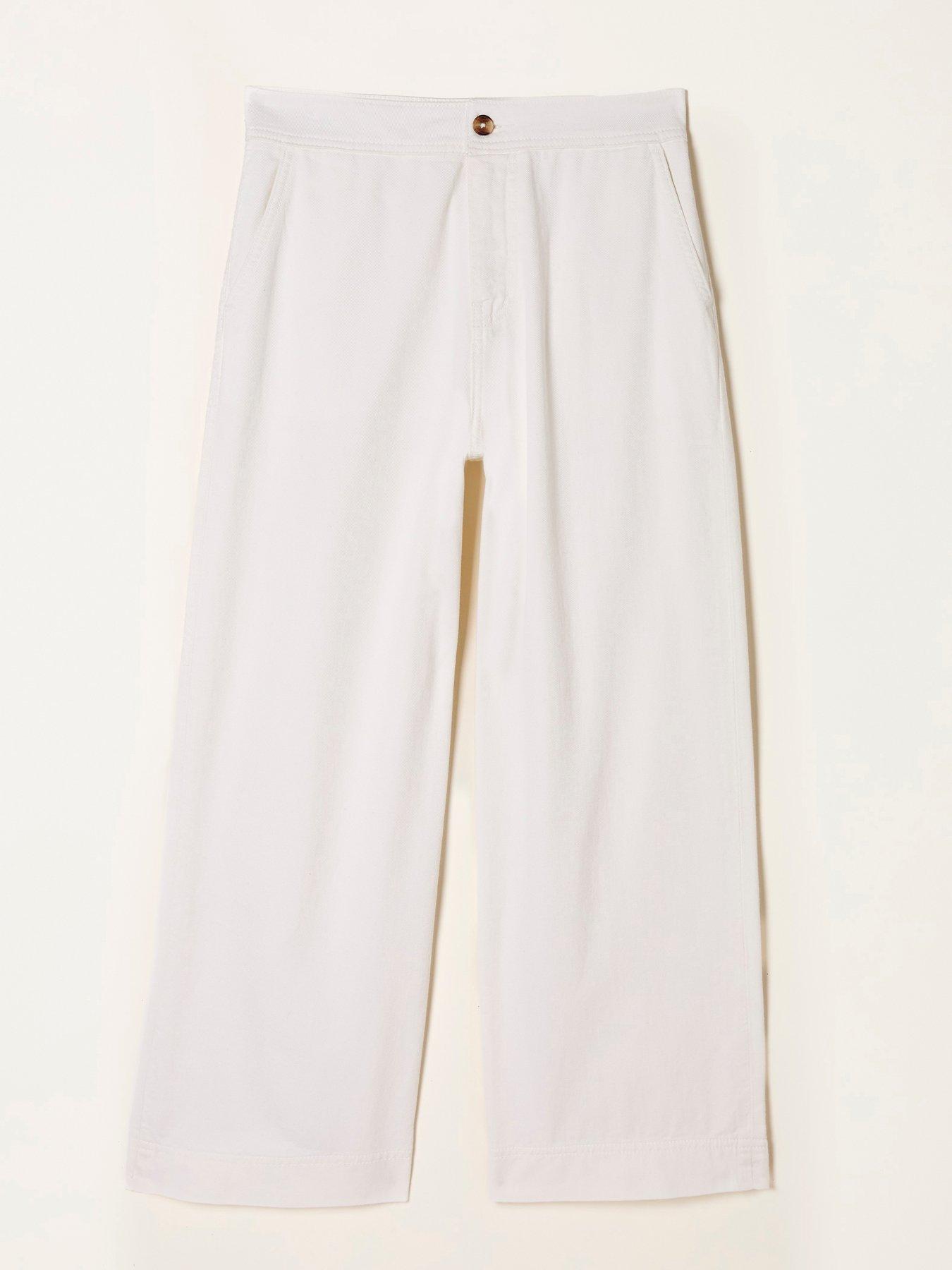 Image 6 of 6 of FatFace Hove Crop Trouser - White