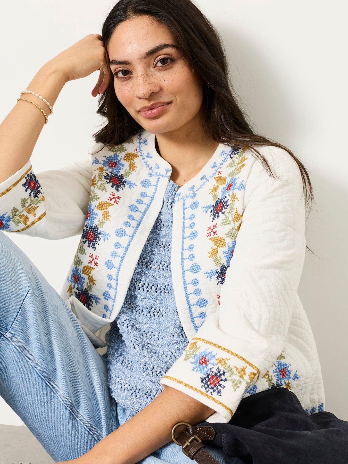 FatFace: Embroidered Jacket - White