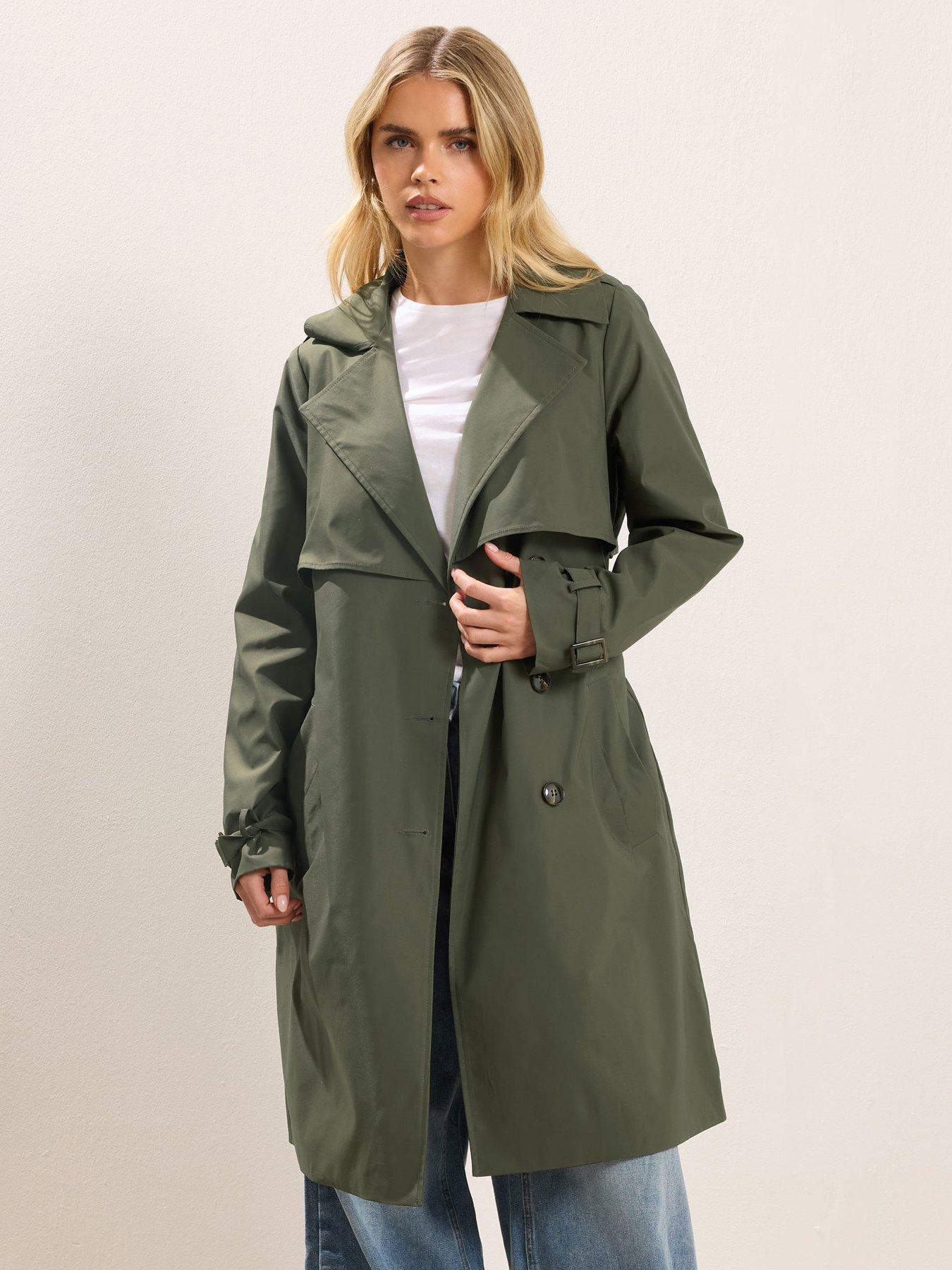 PixieGirl Petite Trench Coat - Green