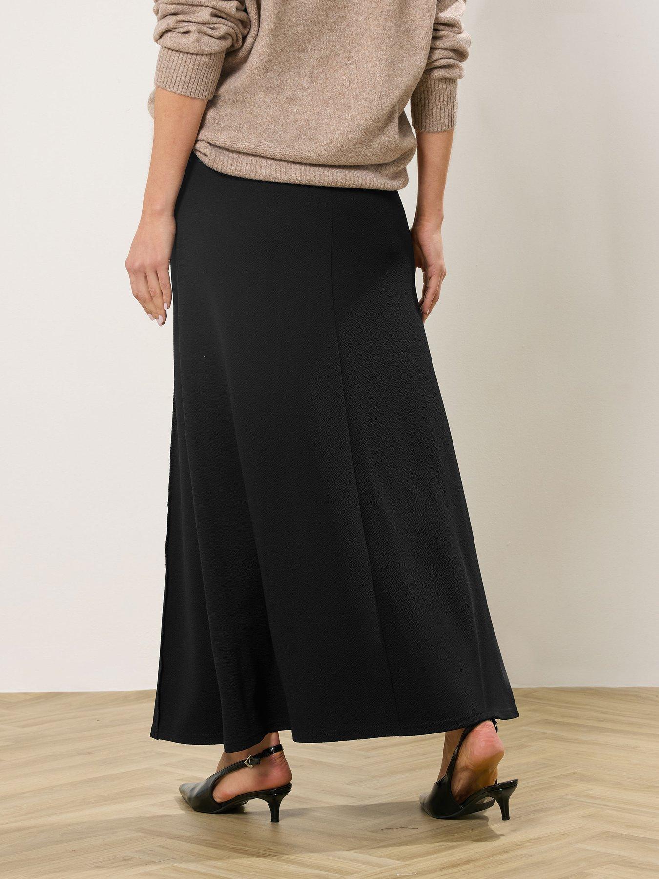Long Tall Sally Seamed Maxi Flare Skirt - Black | Very