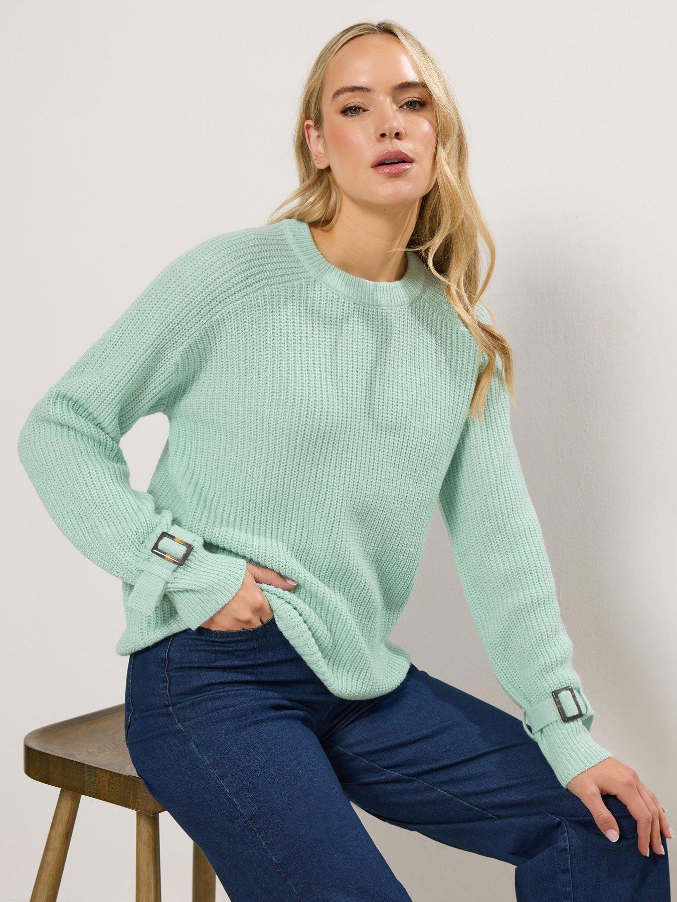Long Tall Sally Tall Buckle Sleeve Jumper - Green