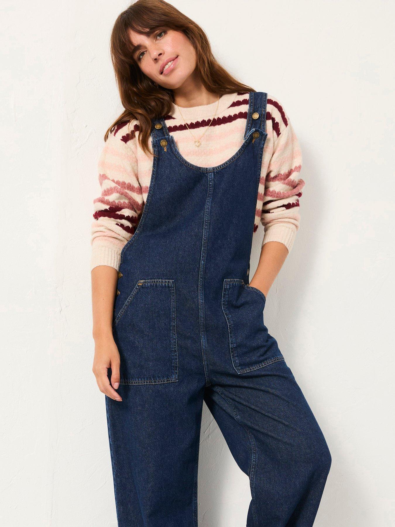 FatFace Raffles Denim Dungarees - Blue