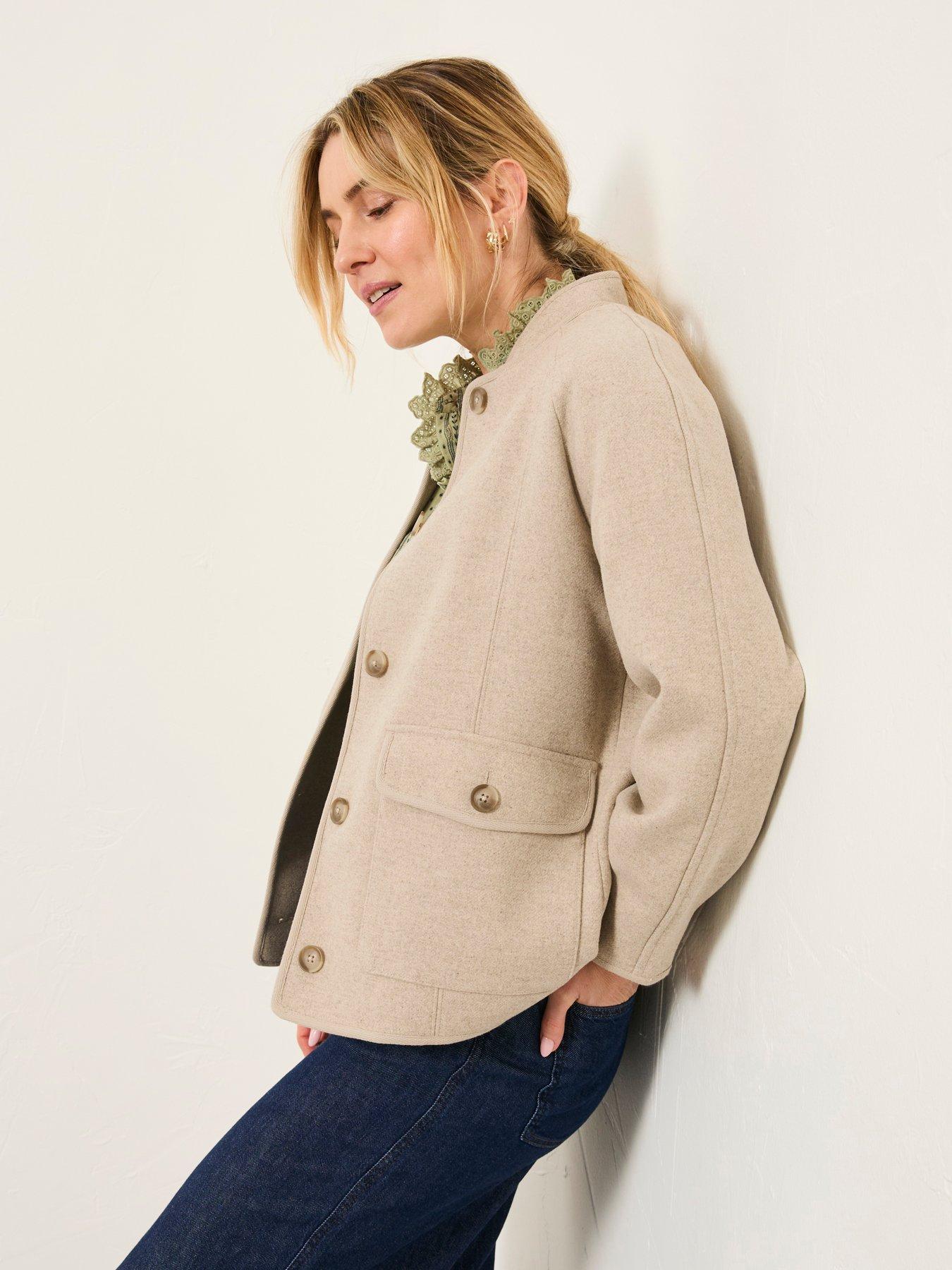 Image 4 of 6 of FatFace Orla Wool Jacket - Natural