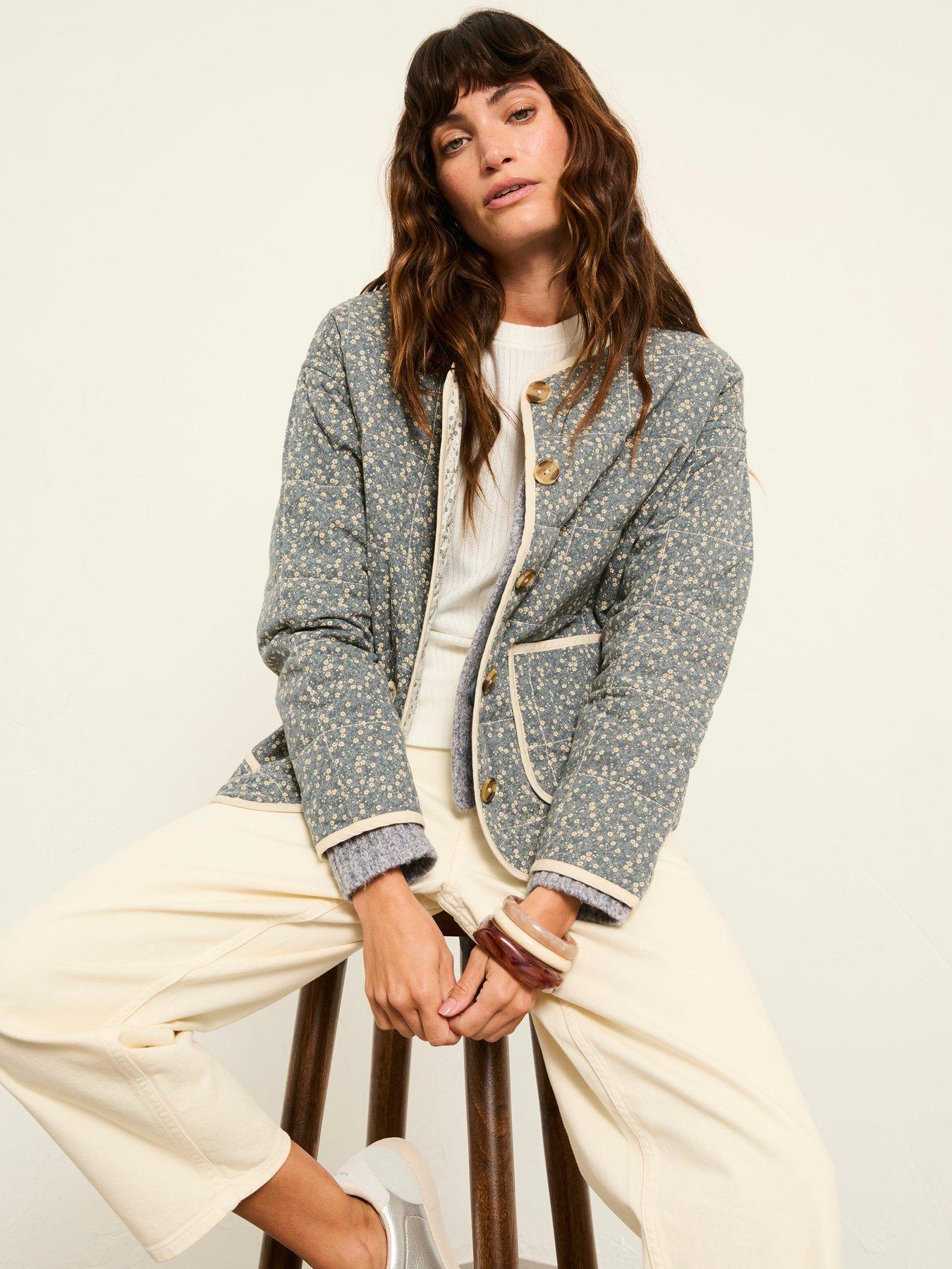 FatFace Milly Quilted Jacket - Blue