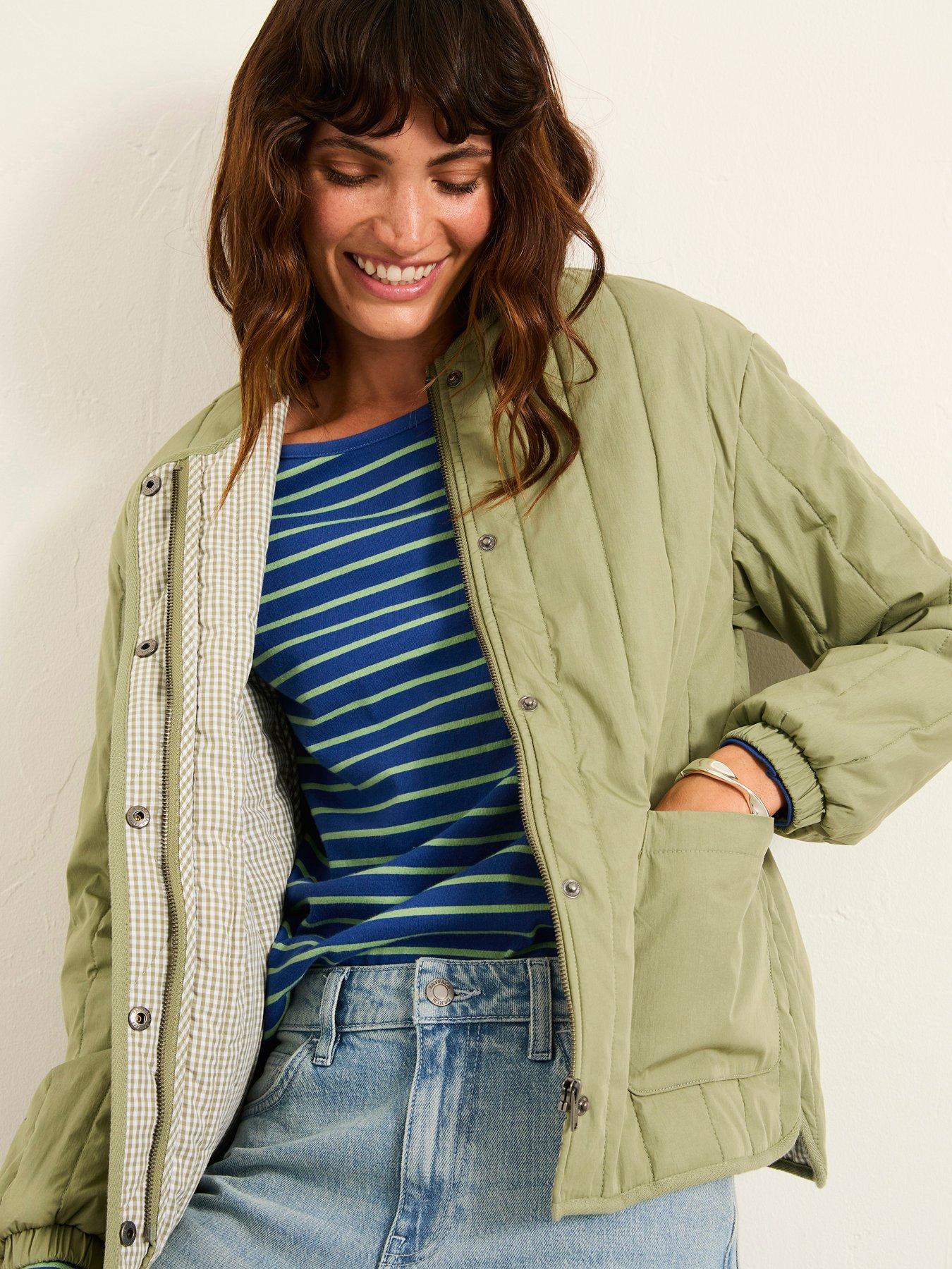 FatFace Raya Quilted Jacket - Sage Green