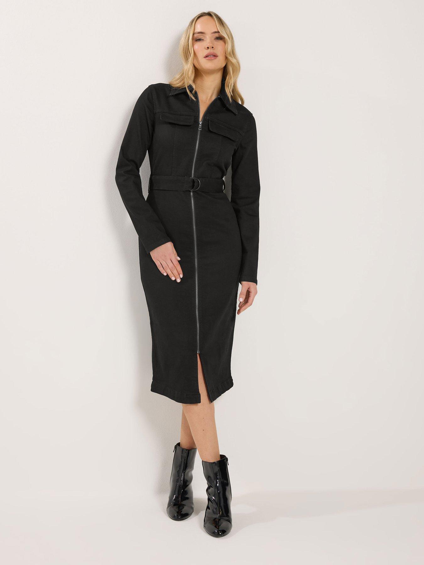 Long Tall Sally Tall Denim Zip Through Midi Dress