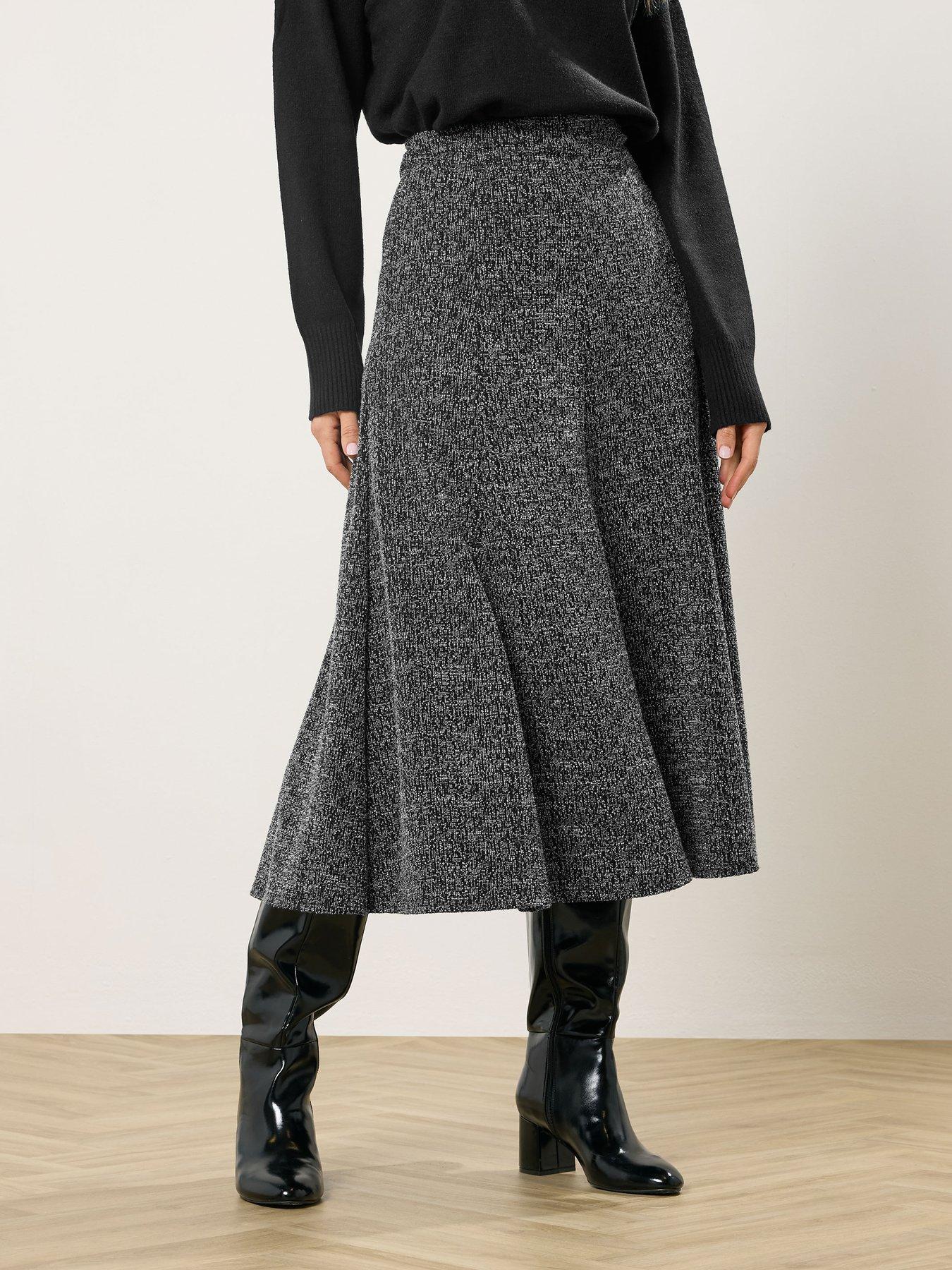 Long Tall Sally Boucle Aline Midaxi Skirt - Black