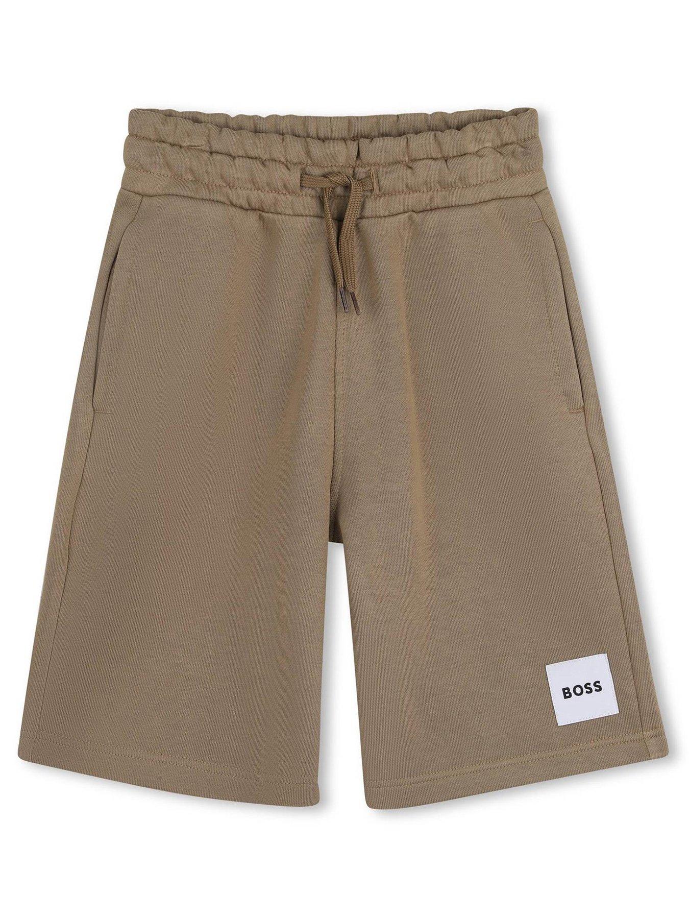 BOSS Boys Logo Shorts, Beige, Size 8 Years