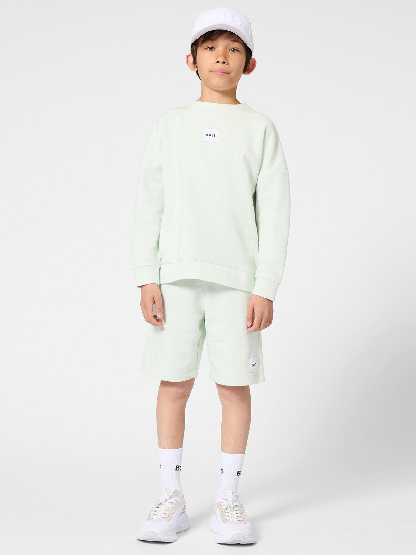 Image 1 of 4 of BOSS Boys Logo Shorts - Light Green