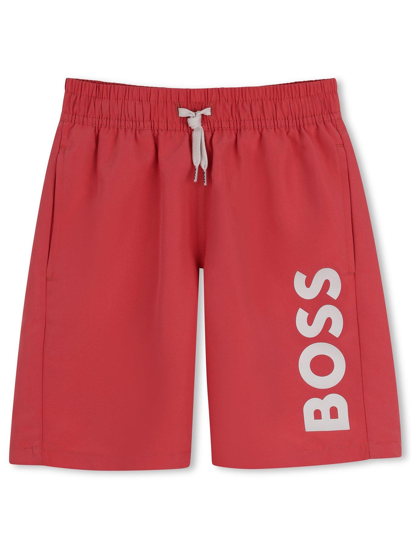 BOSS: Boys Logo Swim Shorts - Red